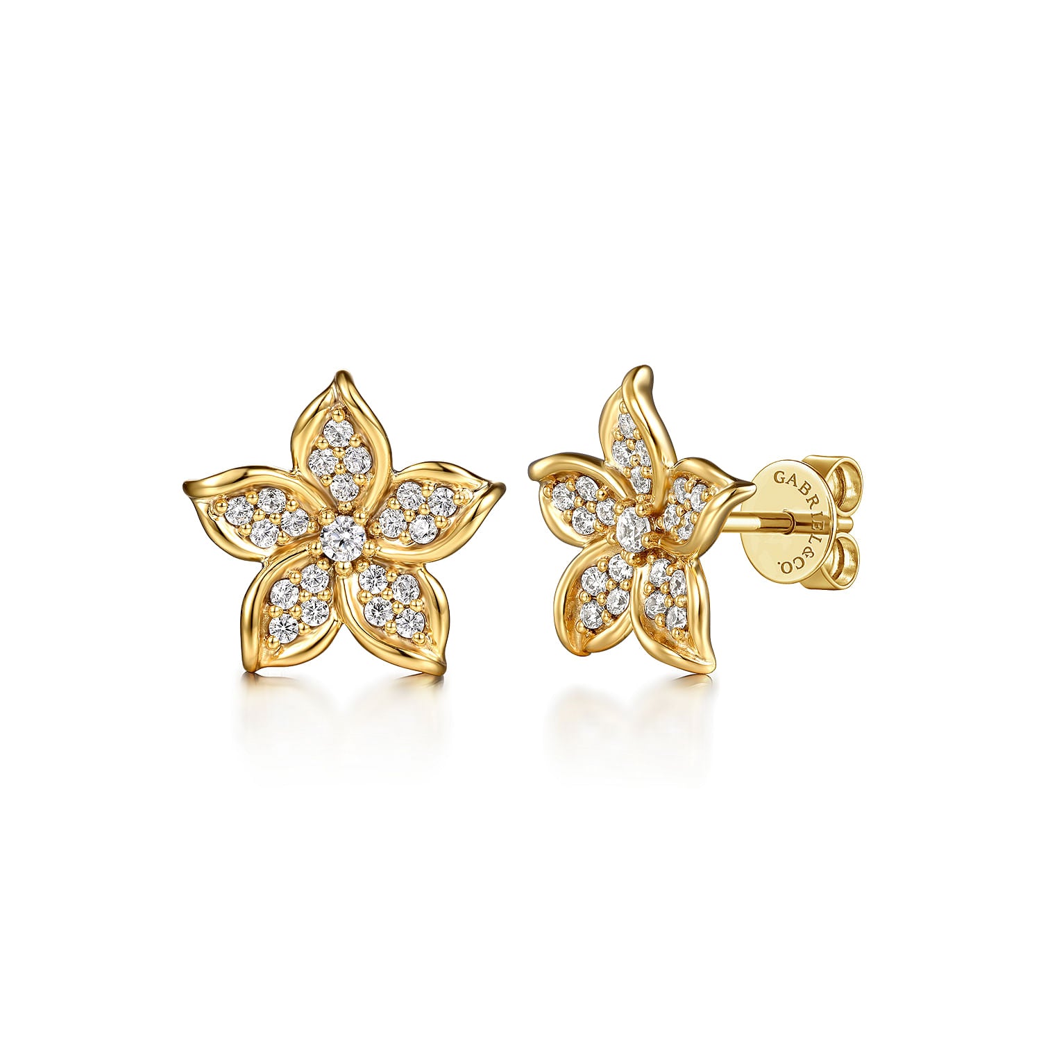 Gabriel & Co. Diamond Floral Stud Earrings
