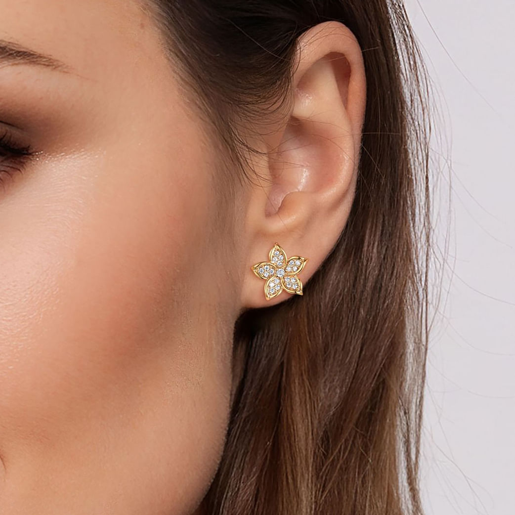 Gabriel & Co. Diamond Floral Stud Earrings