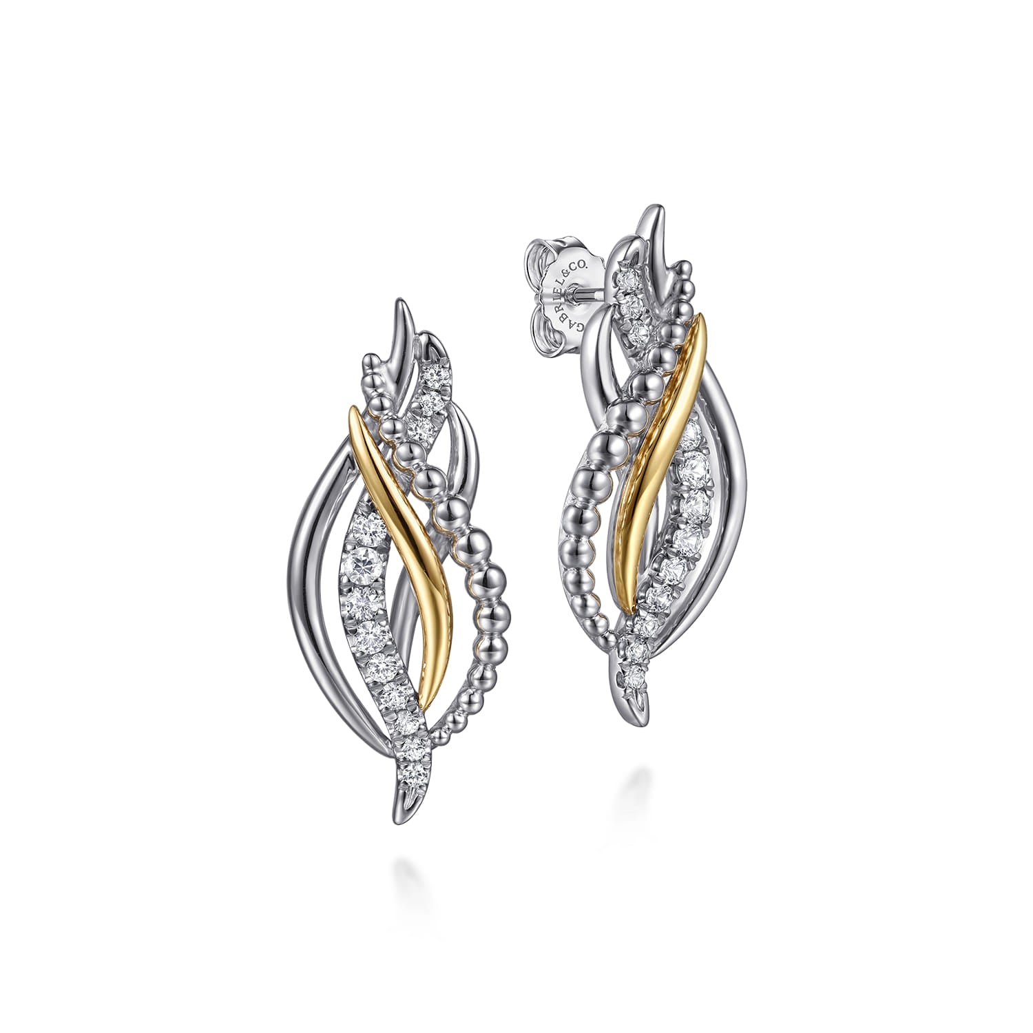 Gabriel & Co. Bujukan Multi Rows White Sapphire Earrings