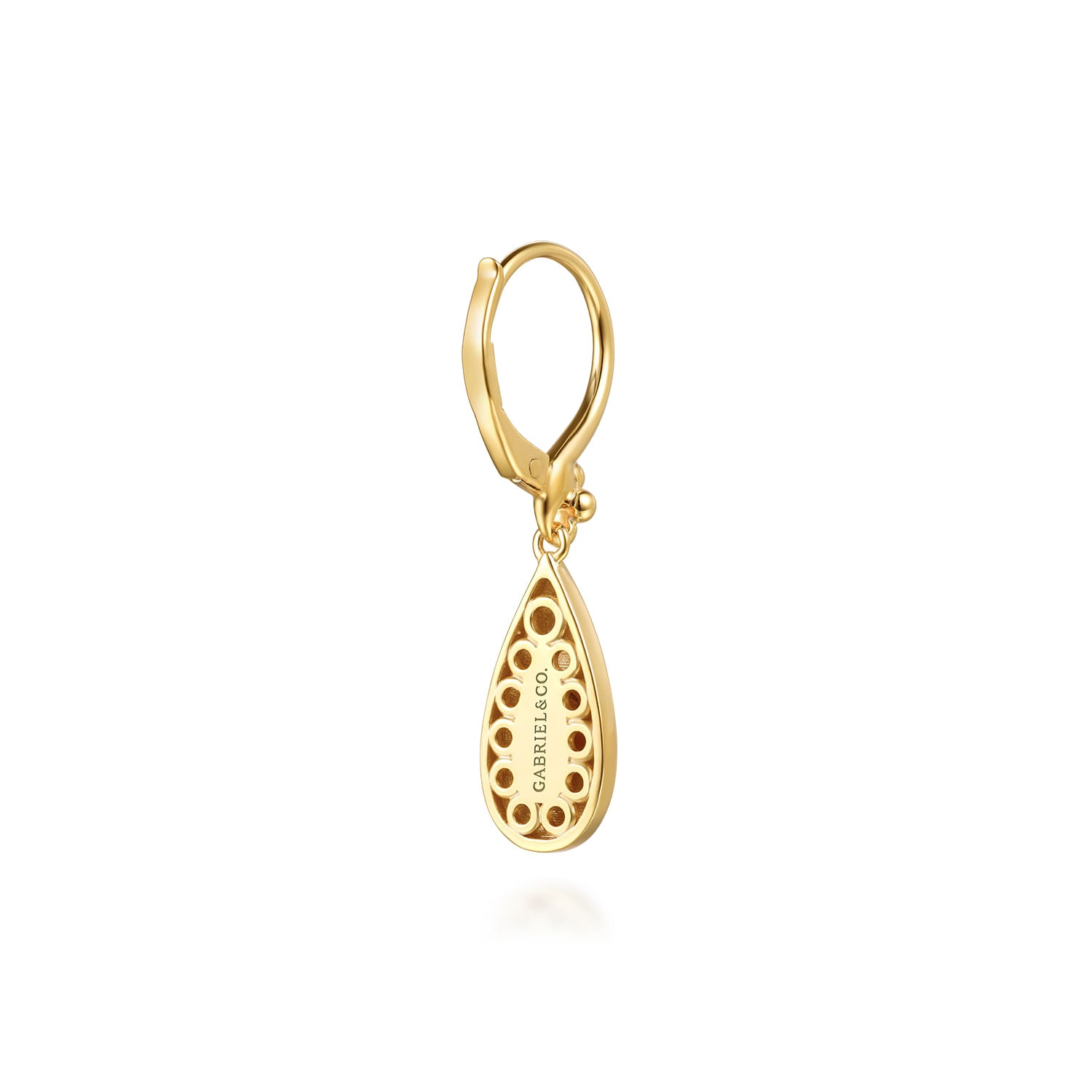 Gabriel & Co. Plain Gold Bujukan and Teardrop Texture Drop Earrings
