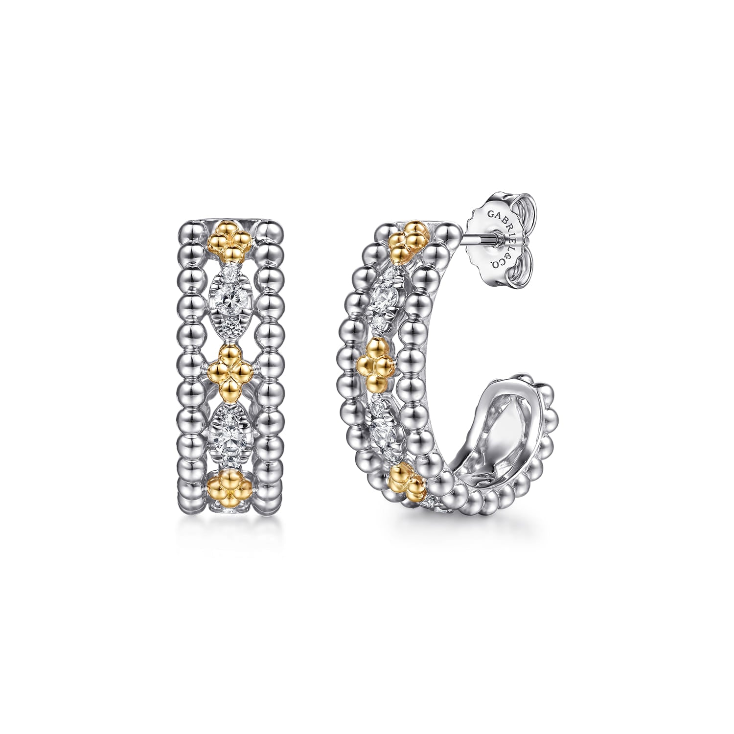 Gabriel & Co. Bujukan White Sapphire J Hoop Earrings