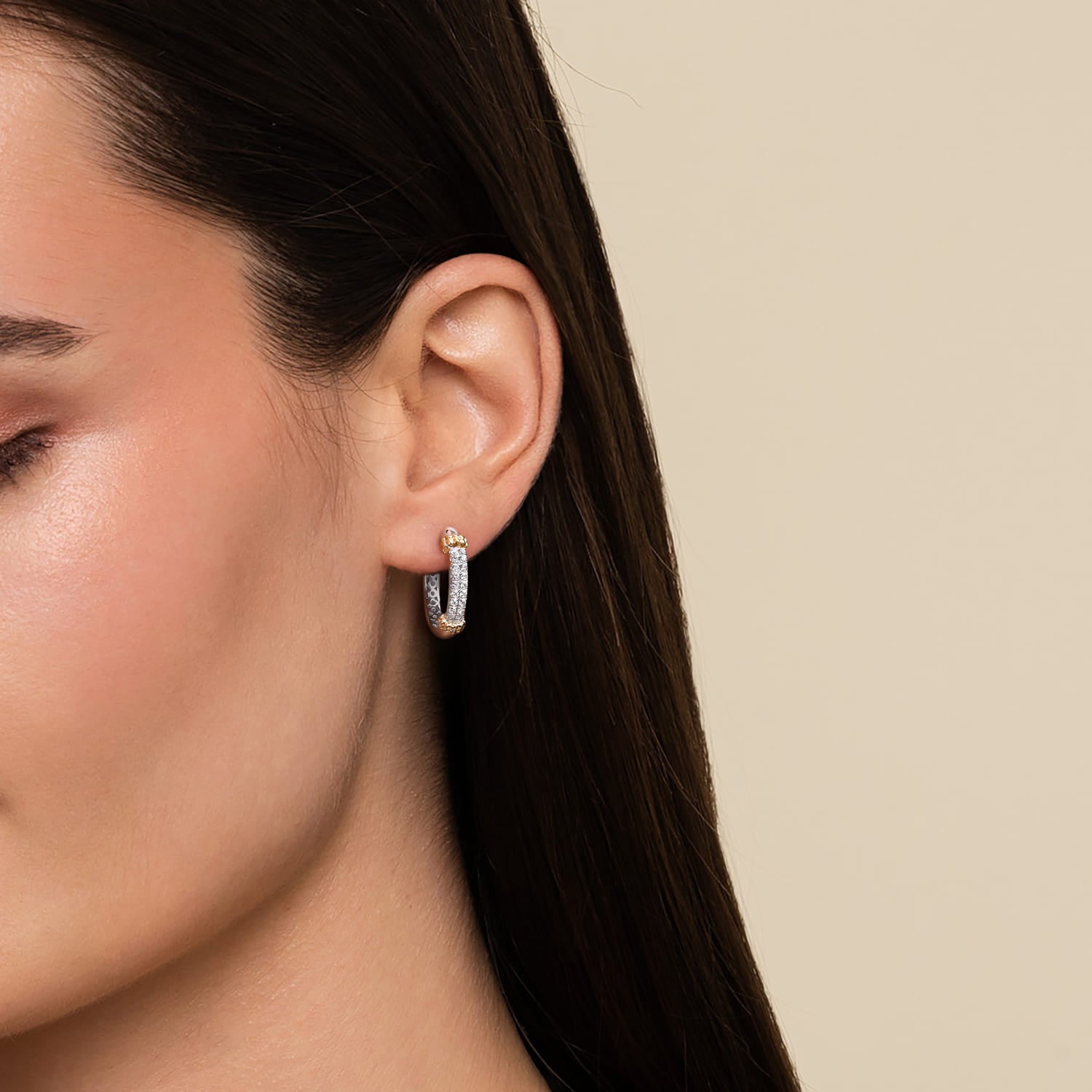 Gabriel & Co. Bujukan White Sapphire Hoops
