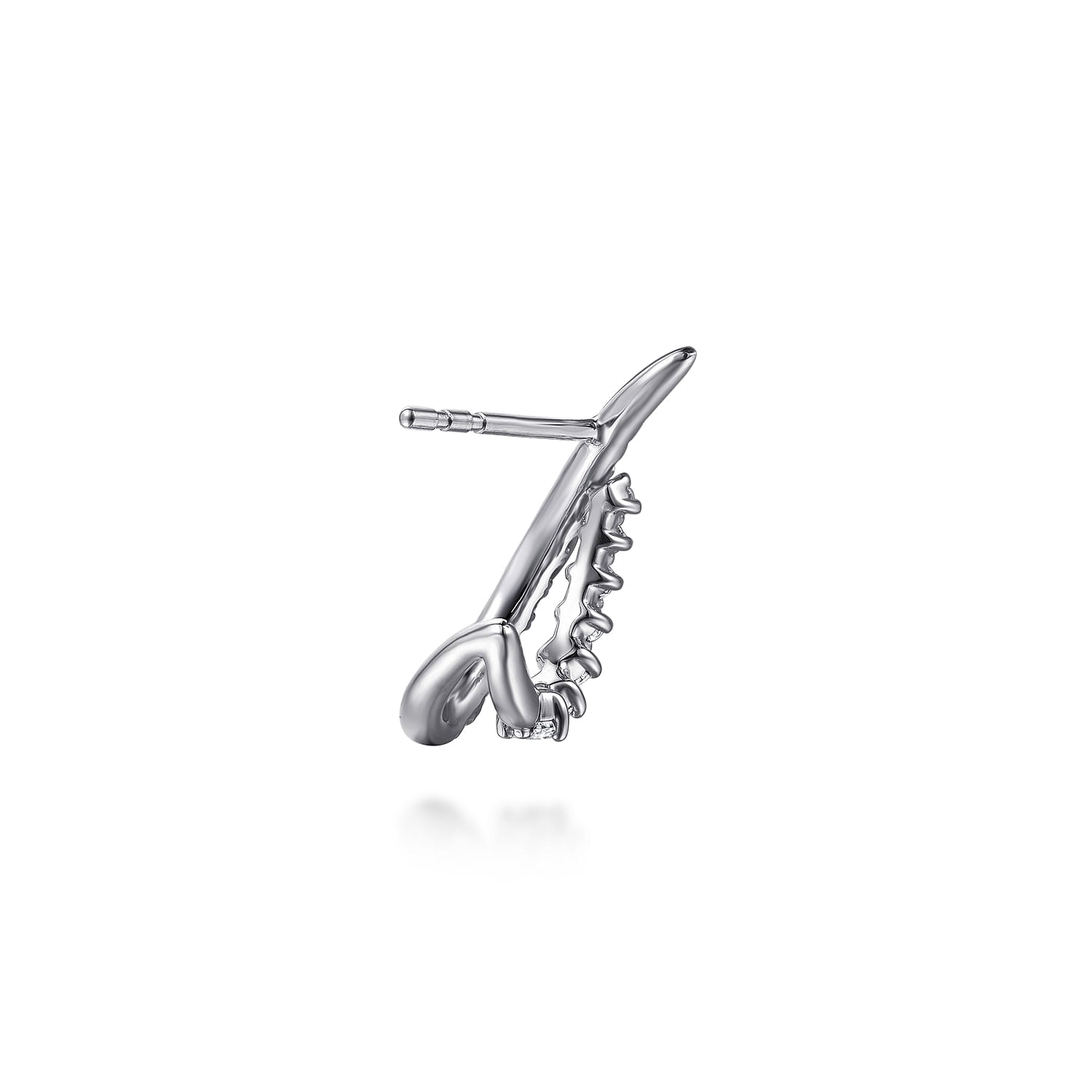 Gabriel & Co. Diamond Spike J Hoop Earrings