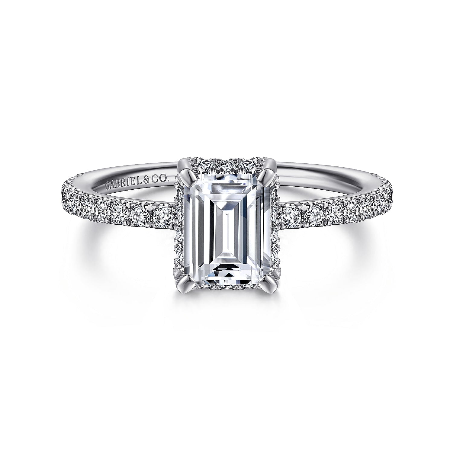 Gabriel & Co. 'Hart' Emerald Cut Hidden Halo Diamond Engagement Ring Mounting