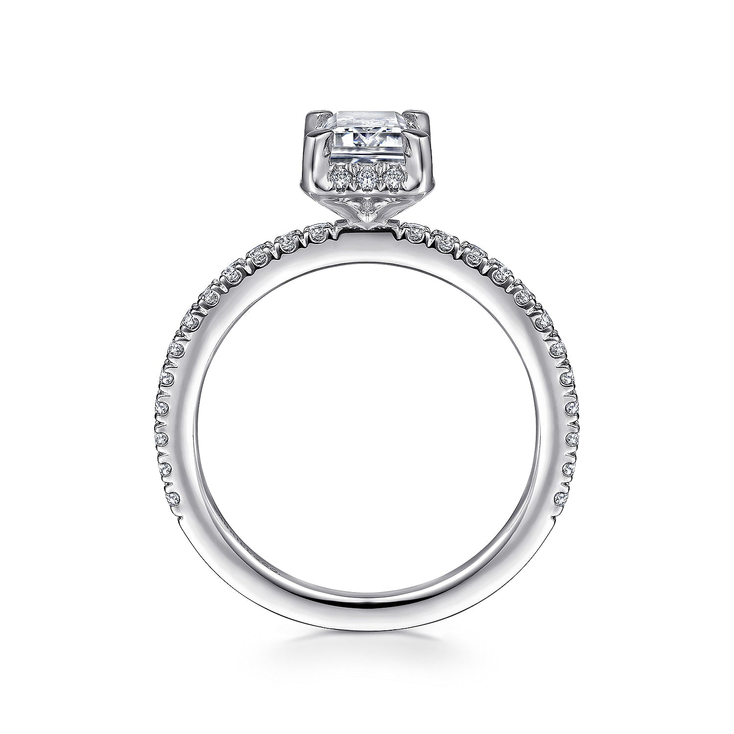 Gabriel & Co. 'Hart' Emerald Cut Hidden Halo Diamond Engagement Ring Mounting