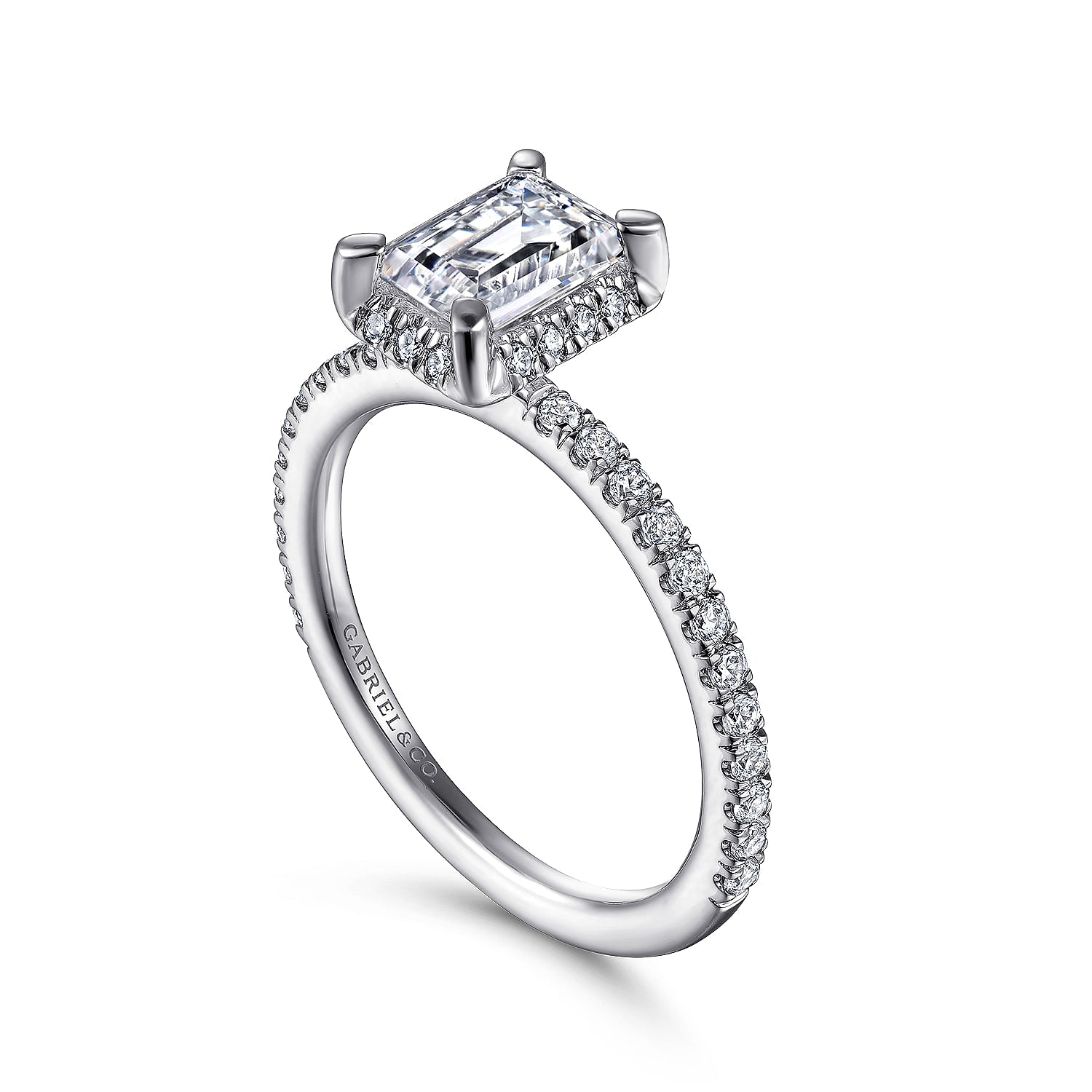 Gabriel & Co. 'Hart' Emerald Cut Hidden Halo Diamond Engagement Ring Mounting