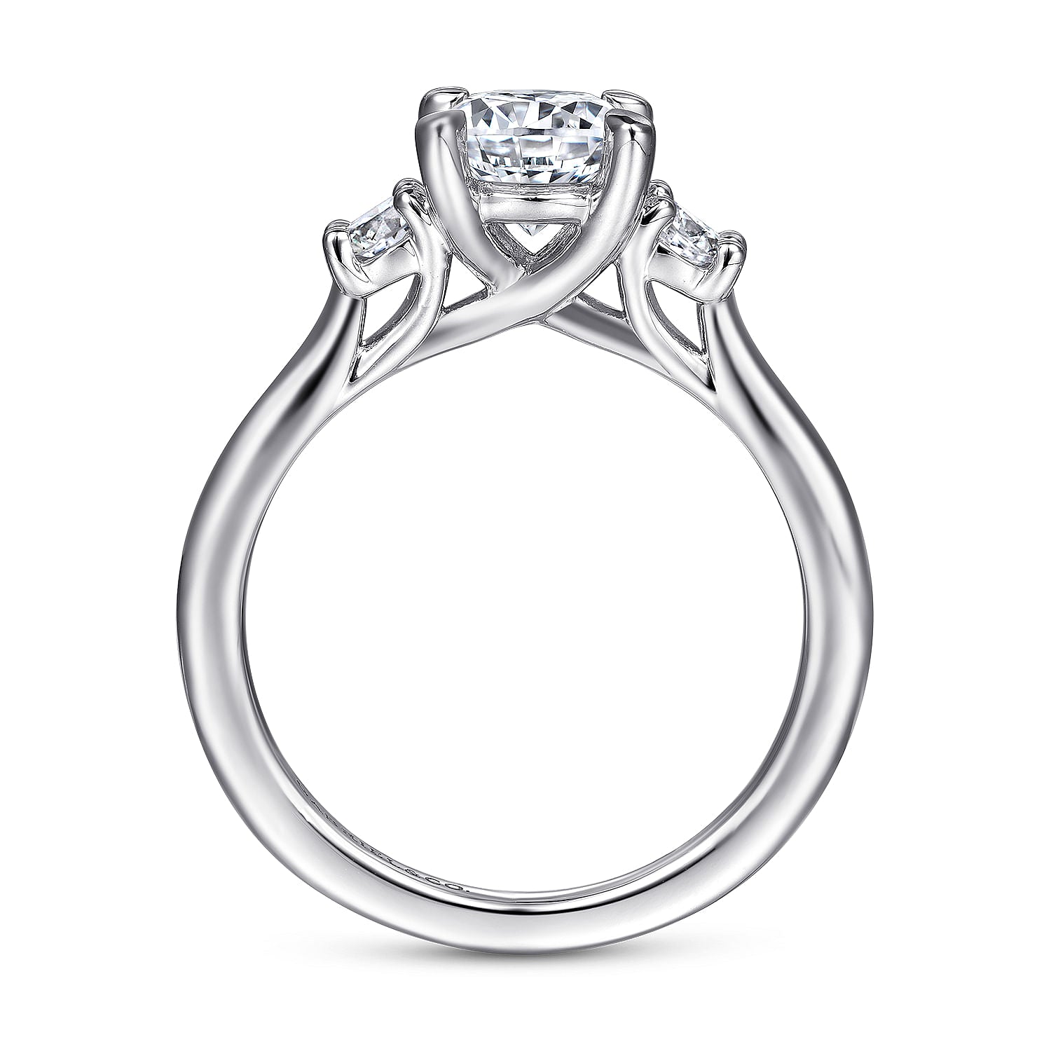 Gabriel & Co. Three Stone Diamond Engagement Ring Mounting