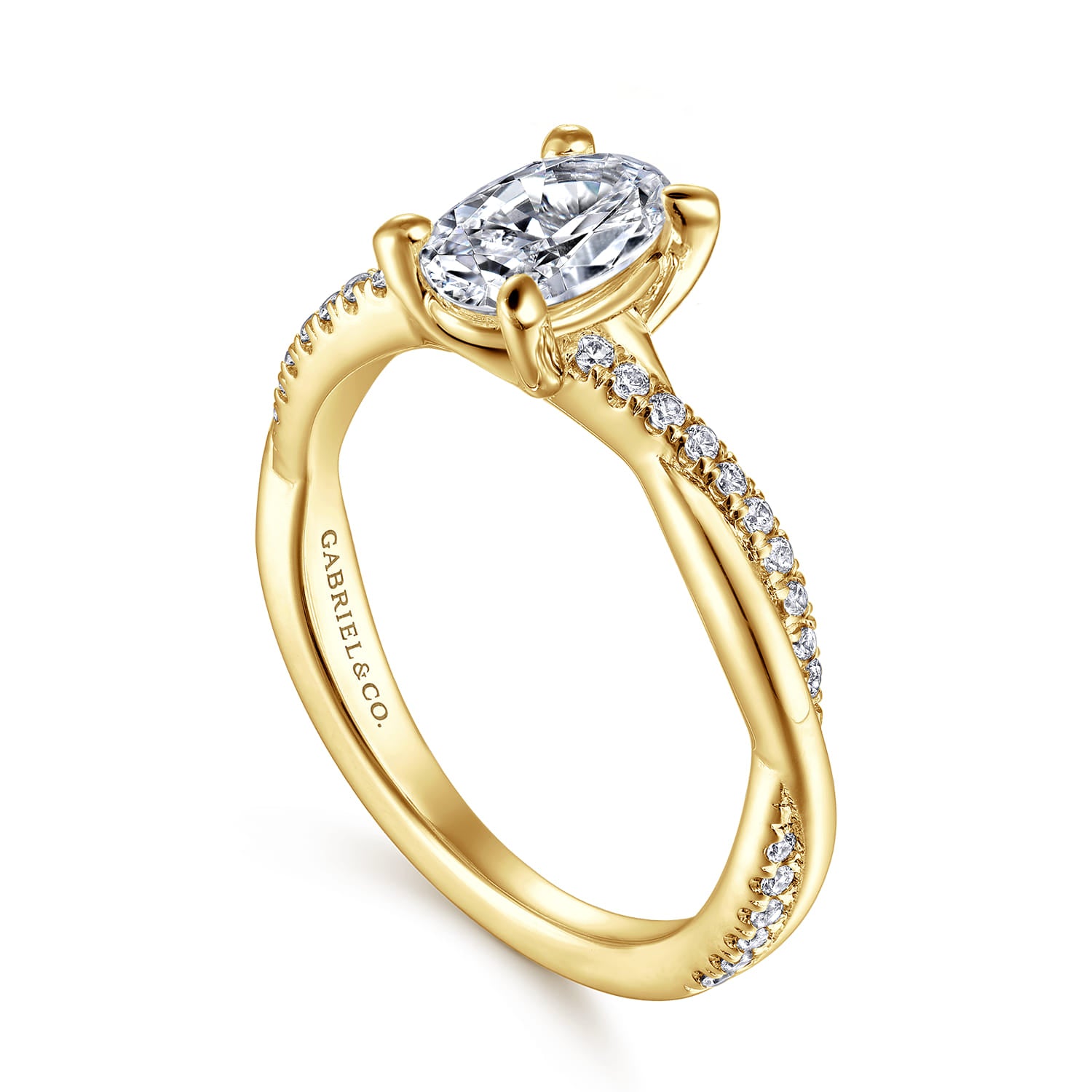 Gabriel & Co. Oval Diamond Twist Engagement Ring