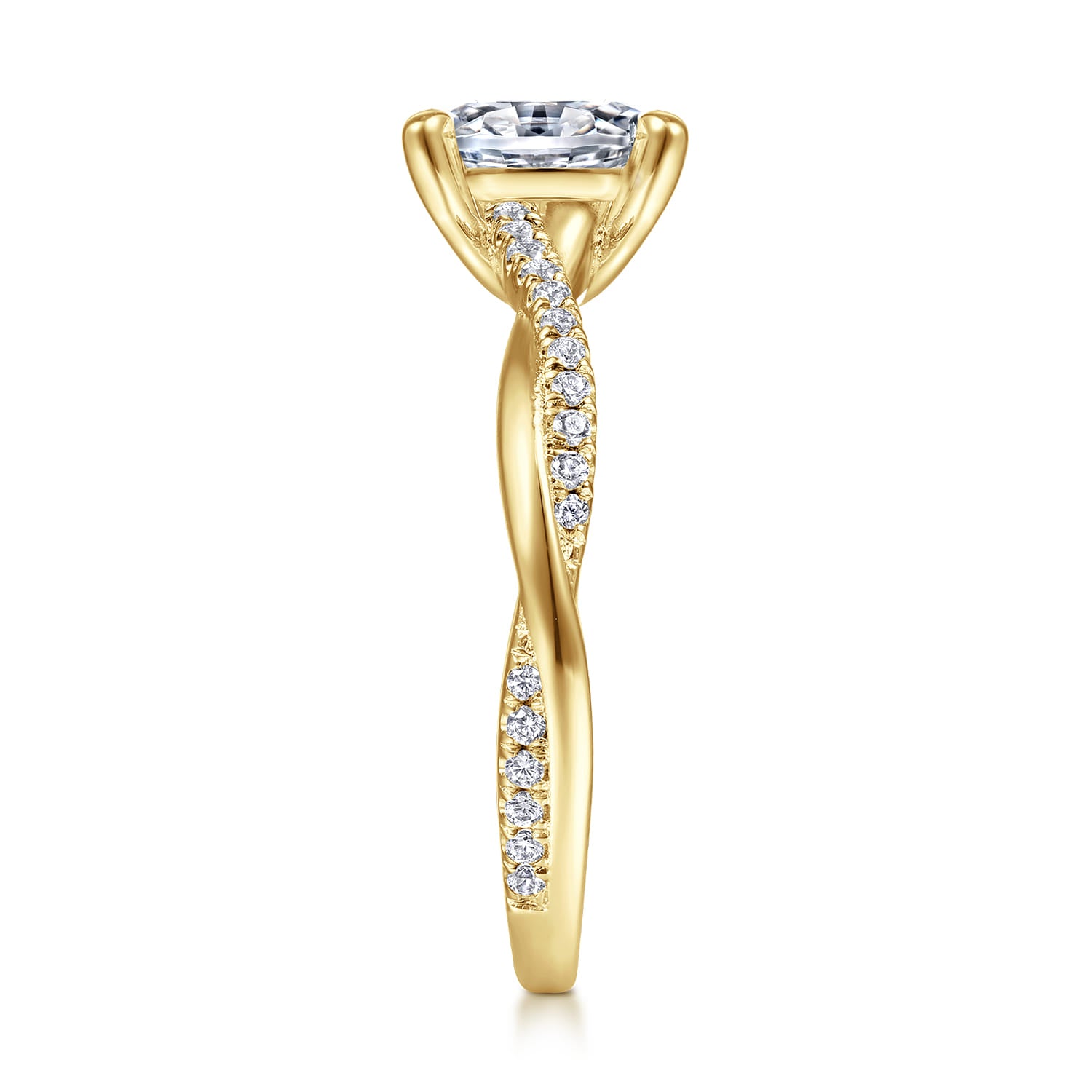 Gabriel & Co. Oval Diamond Twist Engagement Ring