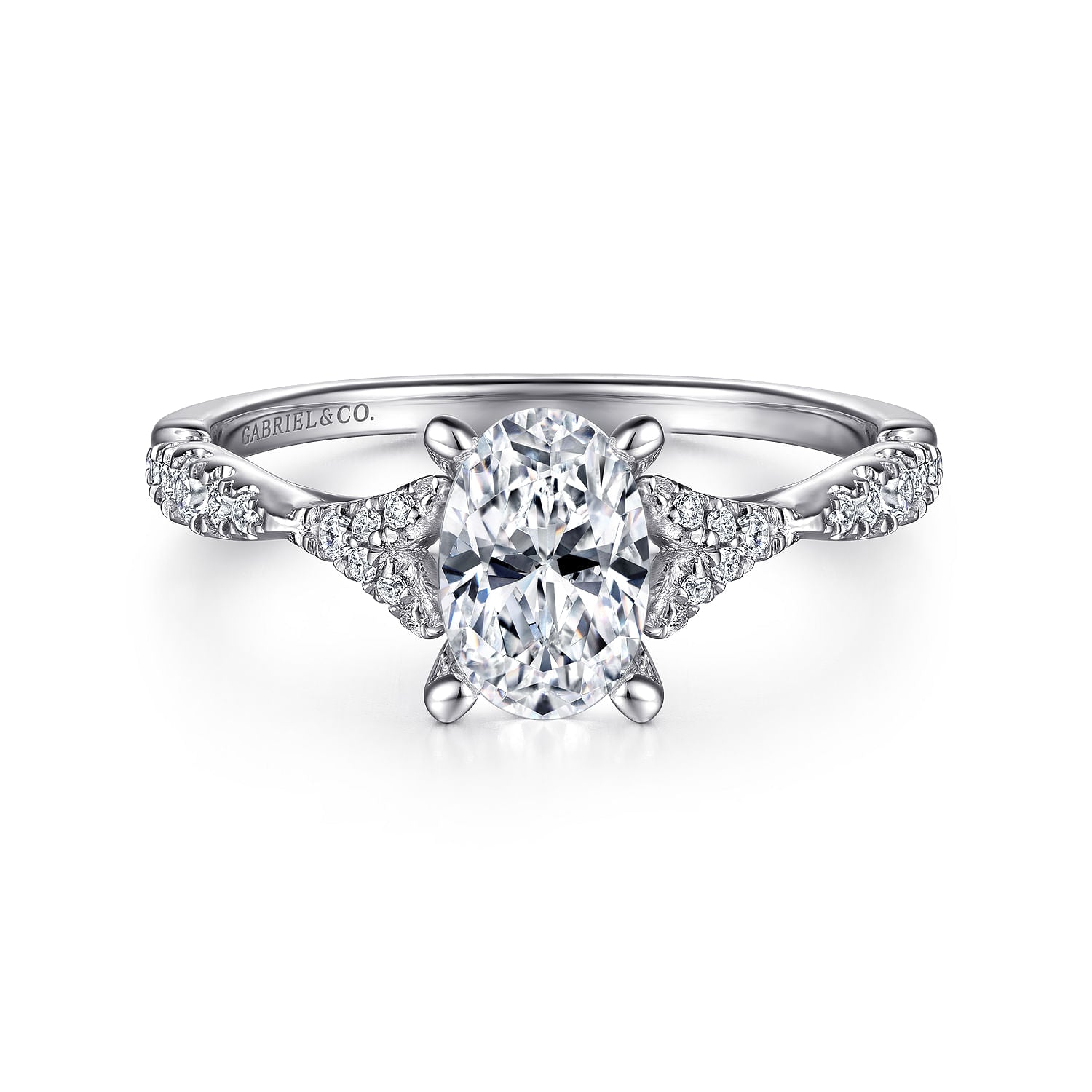 Gabriel & Co. Oval Center Diamond Engagement Ring