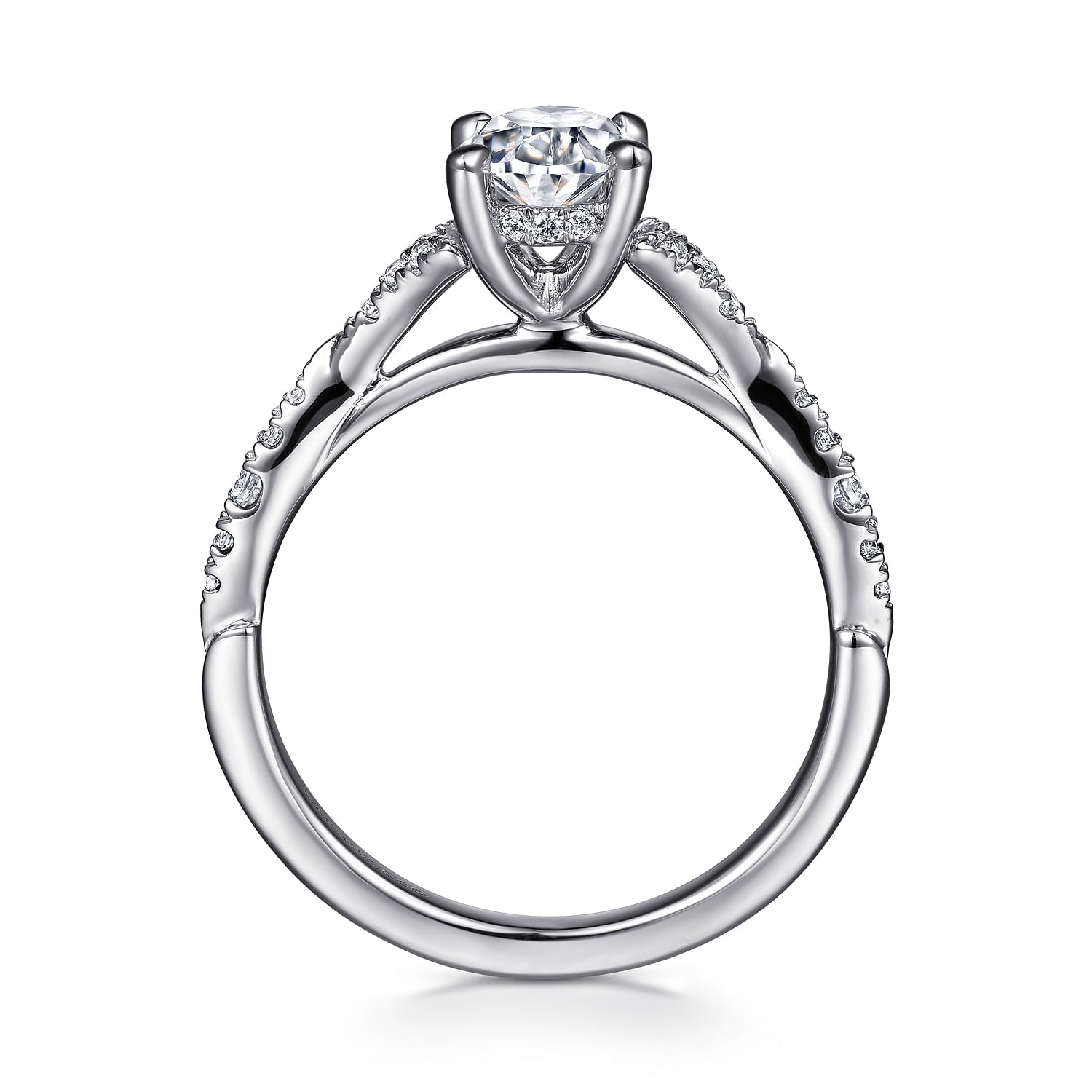 Gabriel & Co. Oval Center Diamond Engagement Ring