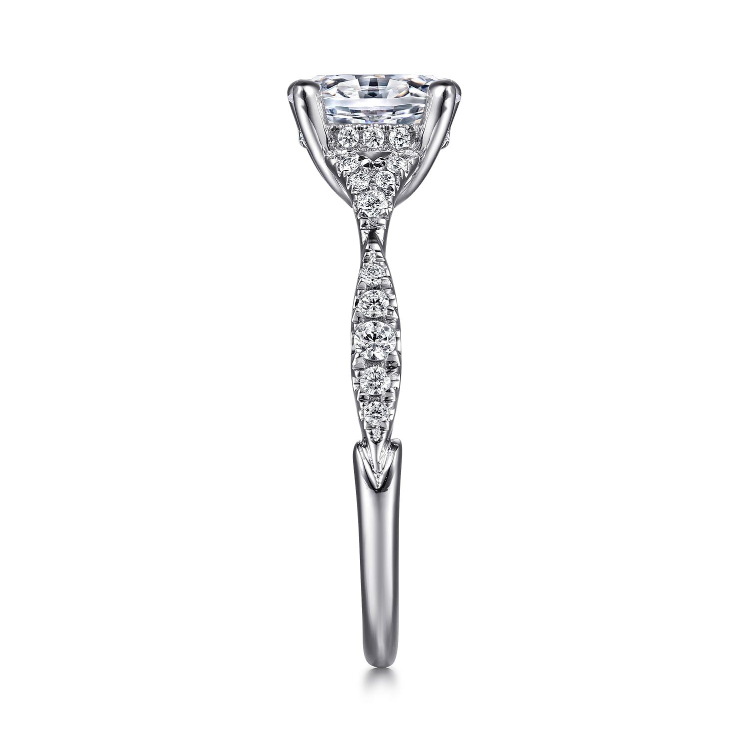 Gabriel & Co. Oval Center Diamond Engagement Ring