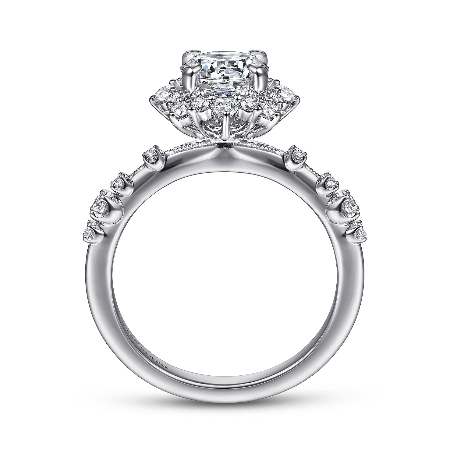 Gabriel & Co 'Idalia' Victorian-Inspired Fancy Halo Round Diamond Engagement Ring Mounting