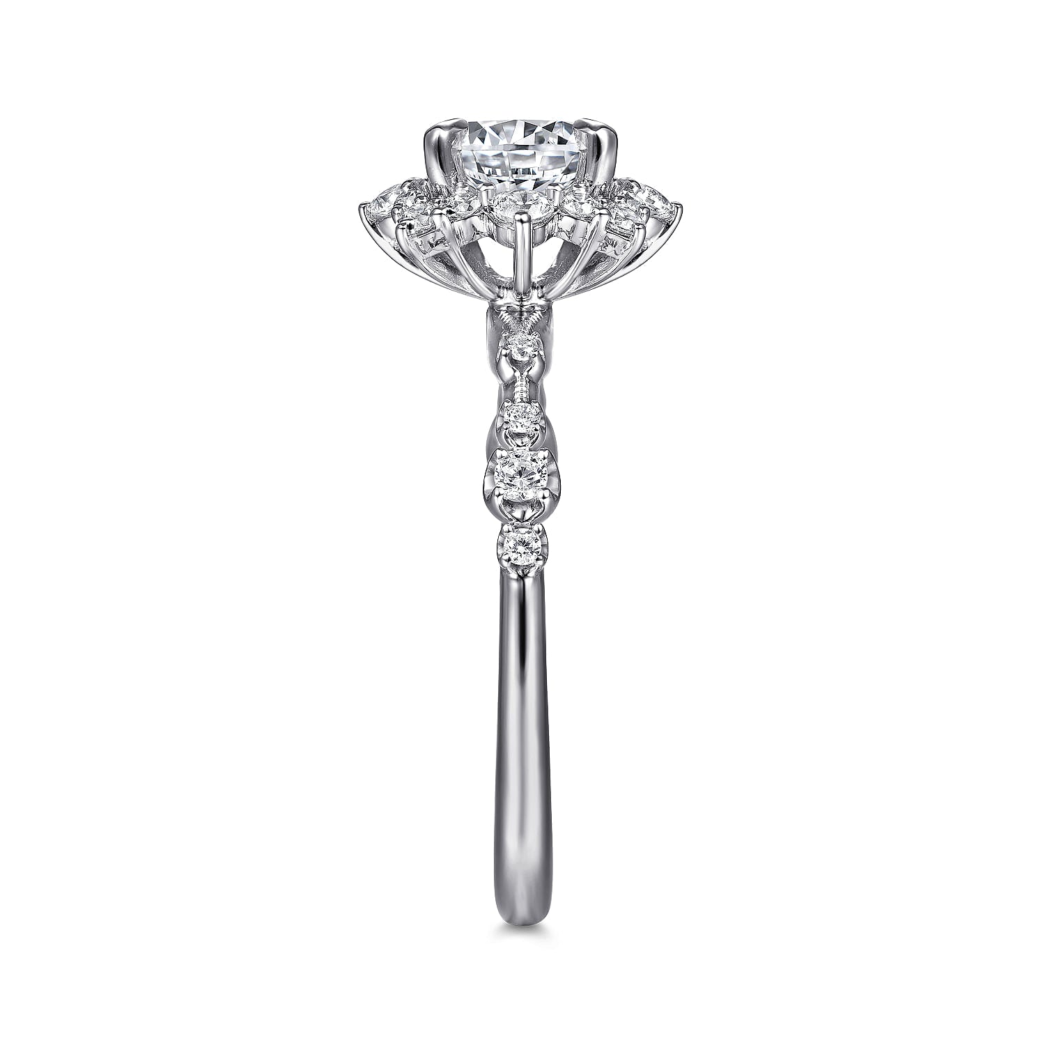 Gabriel & Co 'Idalia' Victorian-Inspired Fancy Halo Round Diamond Engagement Ring Mounting