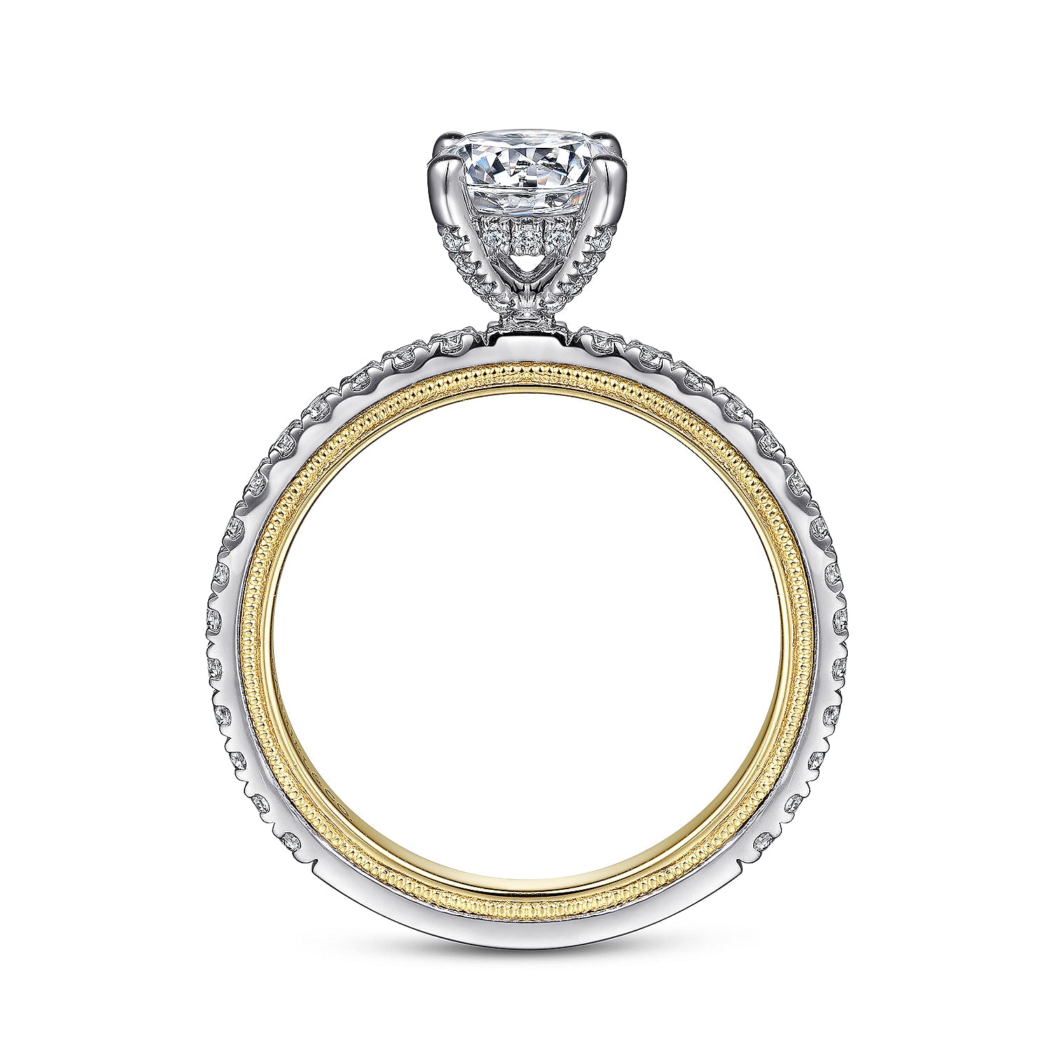 Gabriel & Co. 'Love" 14K White-Yellow Diamond Engagement Ring