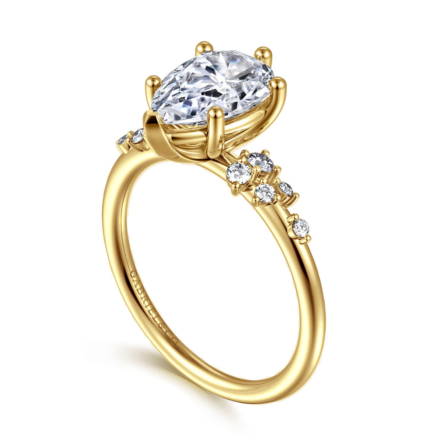 Gabriel & Co. 6-Prong Pear Shape Diamond Engagement Ring
