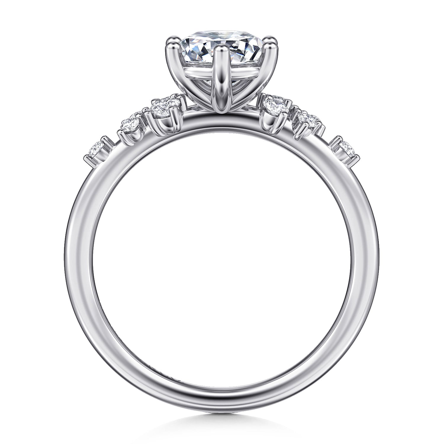 Gabriel & Co. Six Prong Round Diamond Engagement Ring