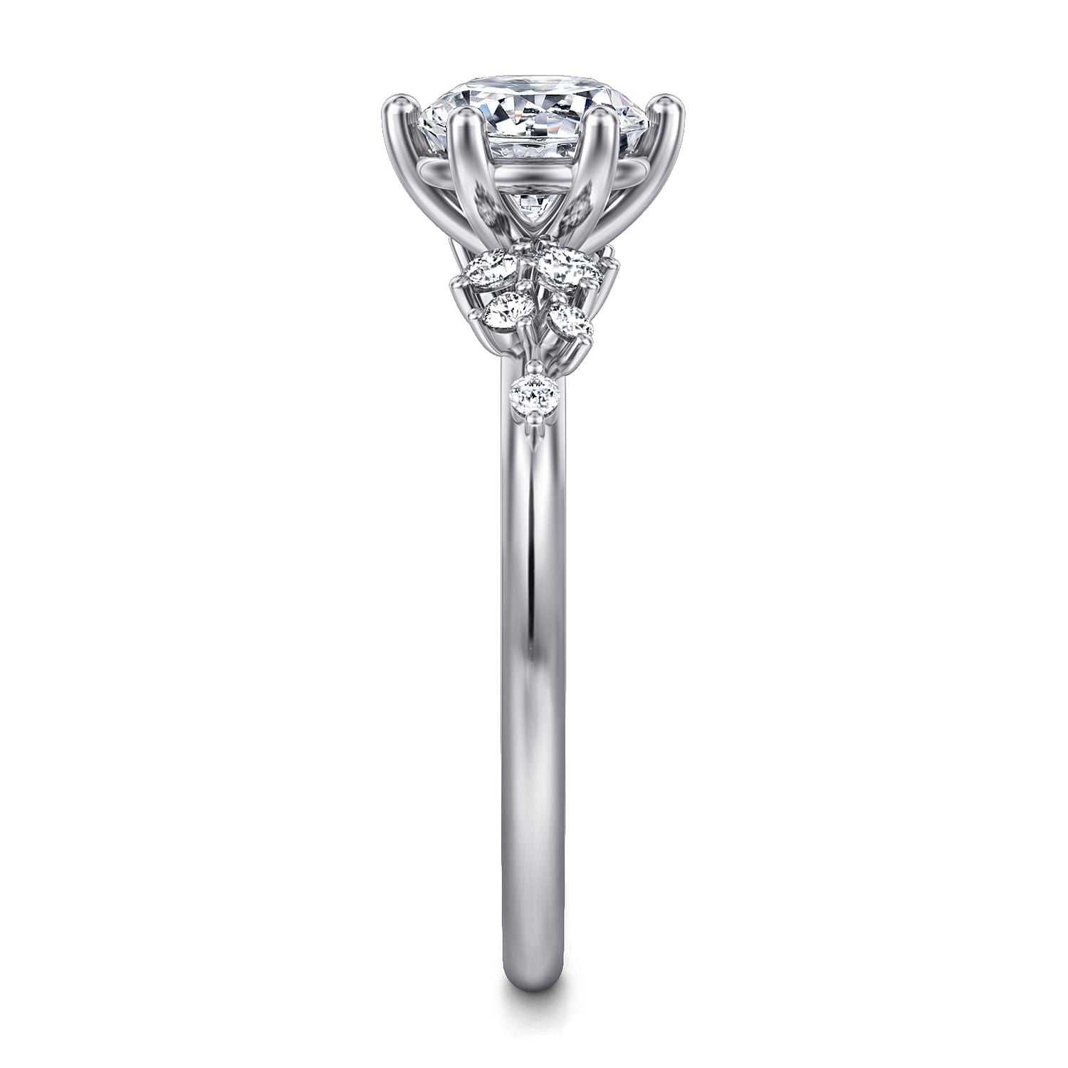 Gabriel & Co. Six Prong Round Diamond Engagement Ring