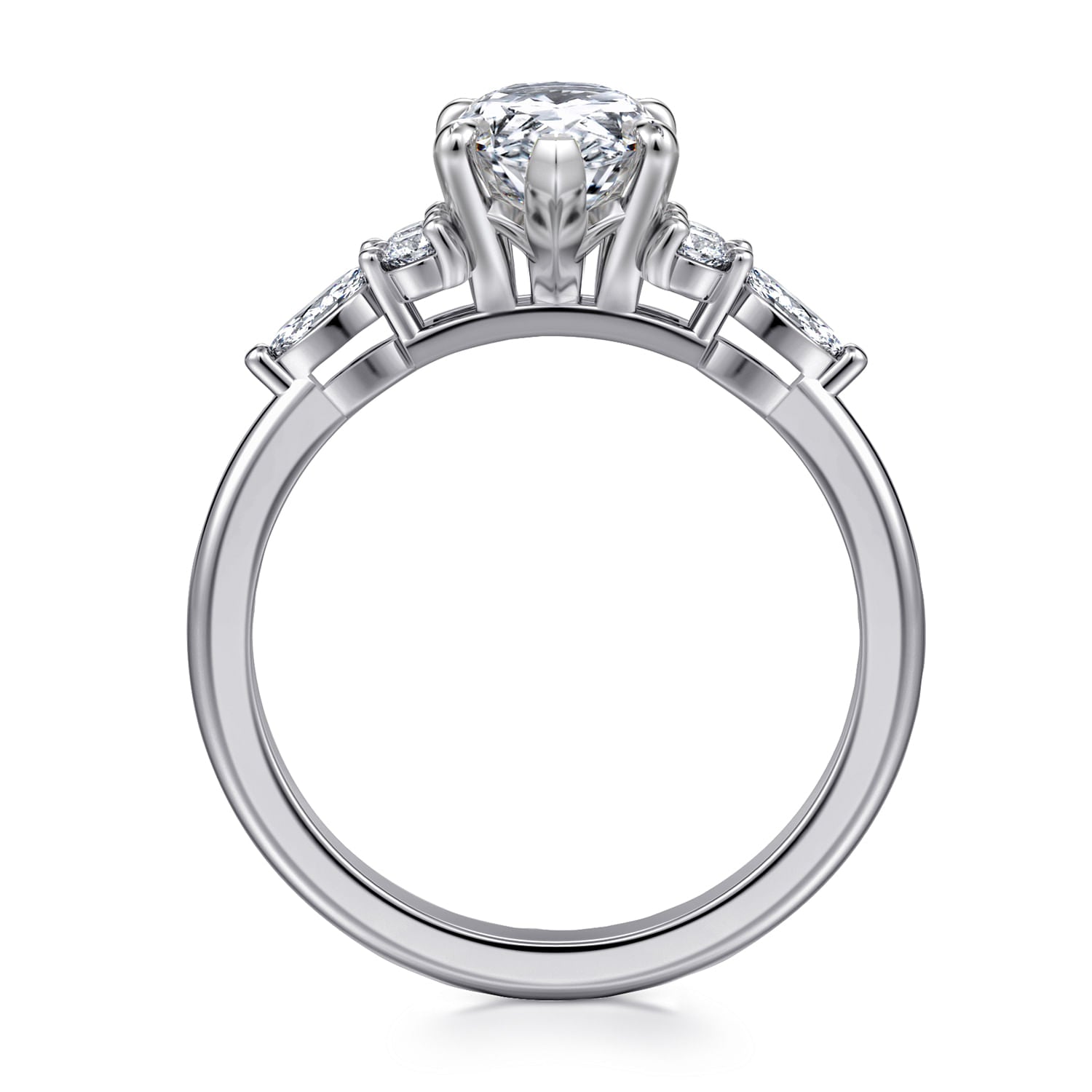 Gabriel & Co. Marquise Diamond Cluster Engagement Ring