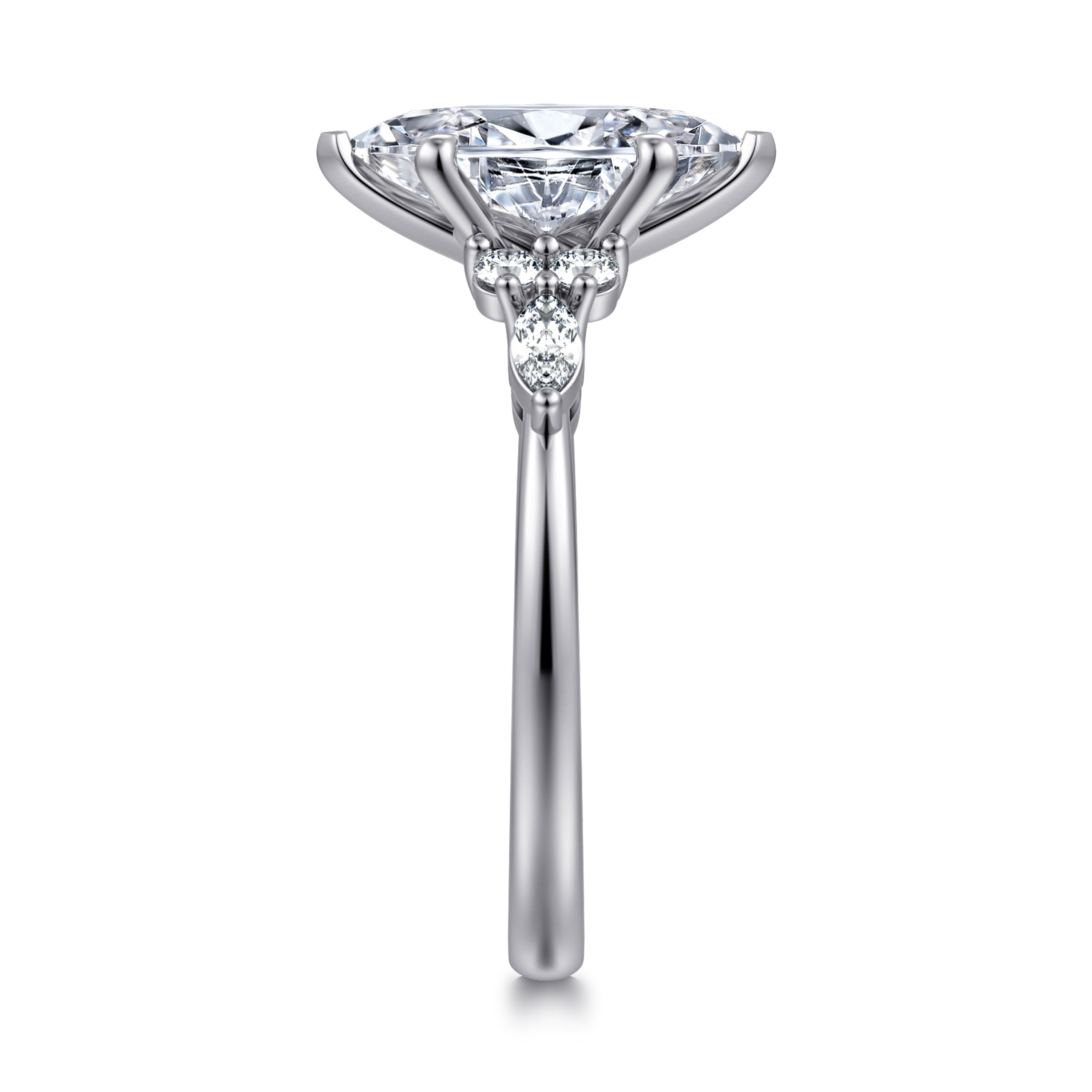 Gabriel & Co. Marquise Diamond Cluster Engagement Ring