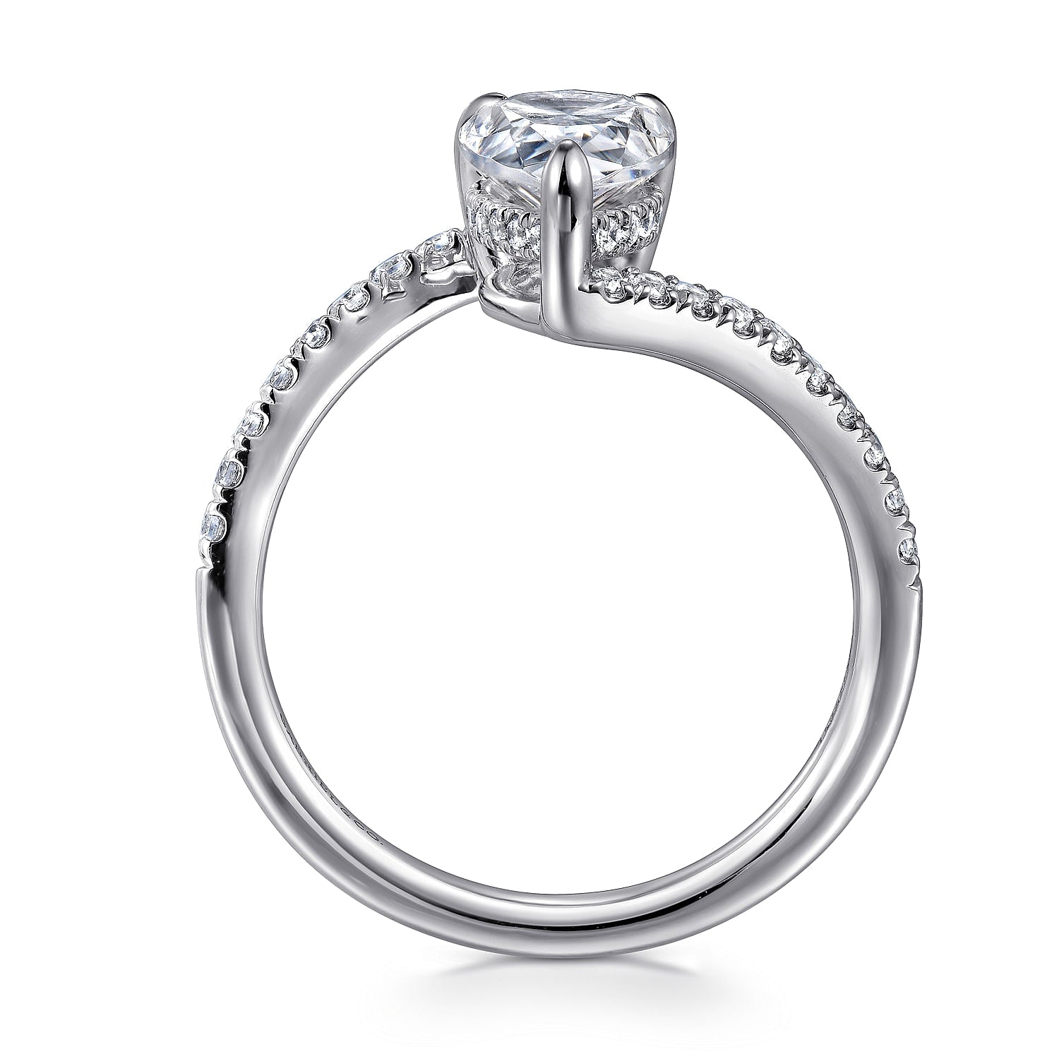 Gabriel & Co. 'Leina' Pear Shape Hidden Halo Bypass Engagement Ring Mounting