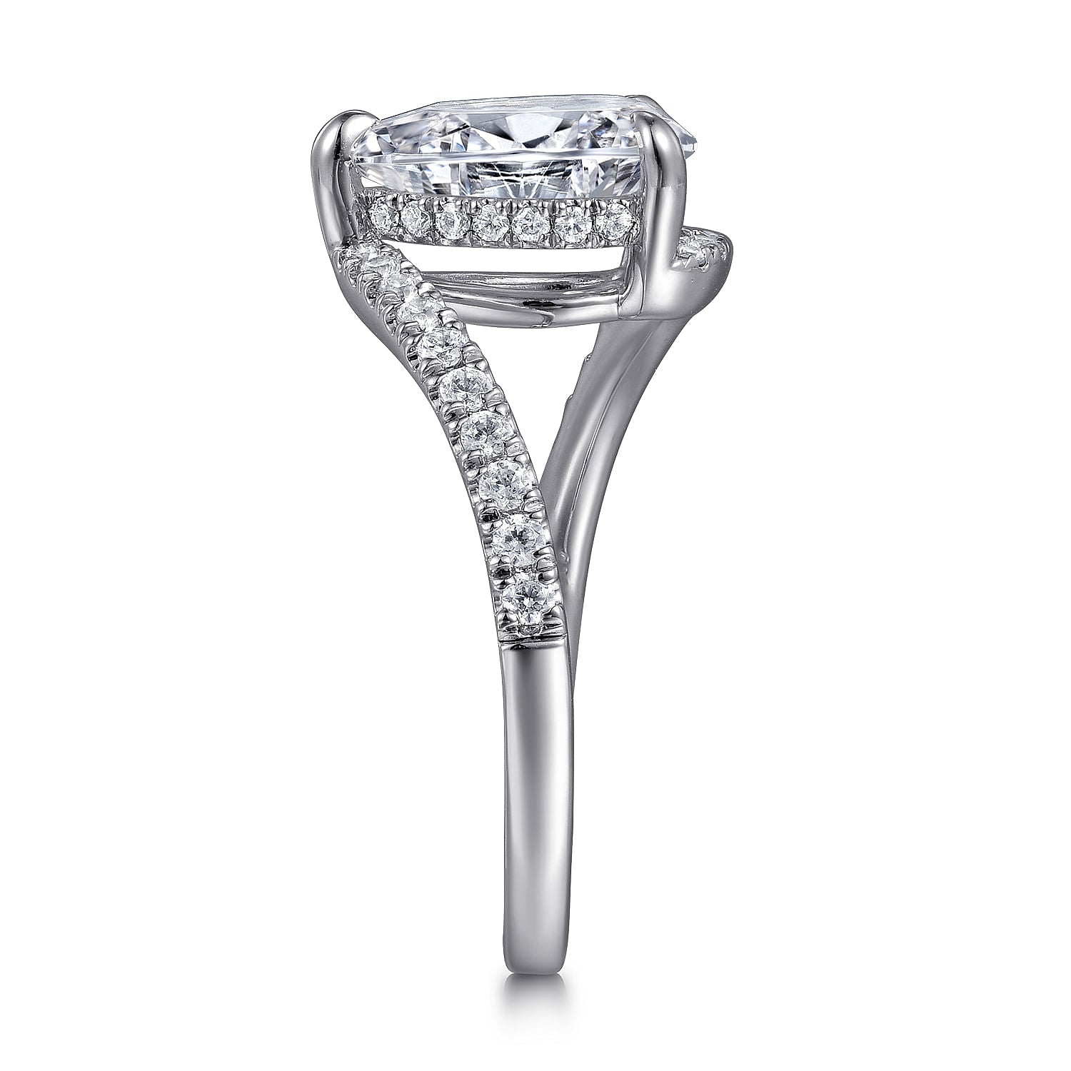 Gabriel & Co. 'Leina' Pear Shape Hidden Halo Bypass Engagement Ring Mounting