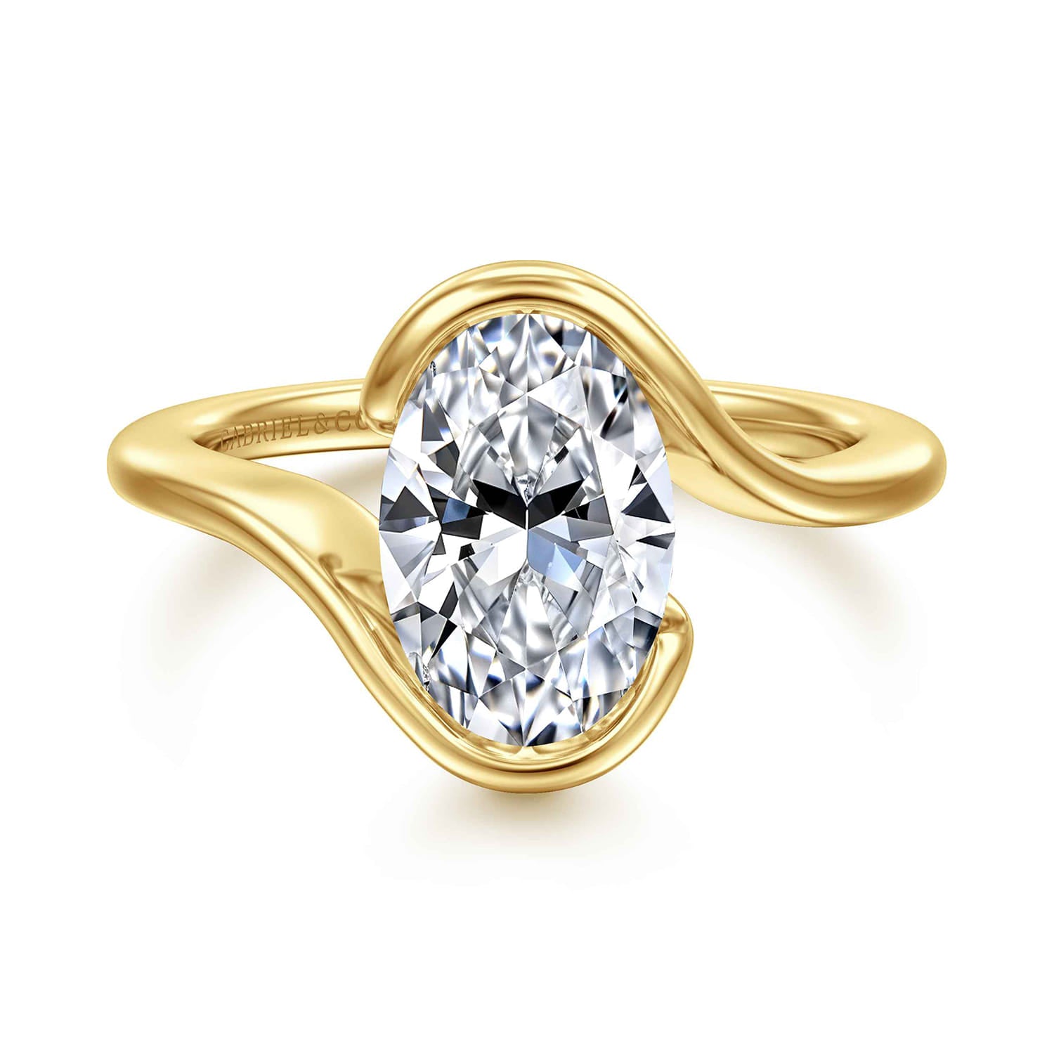 Gabriel & Co. Oval Solitaire Bypass Engagement Ring