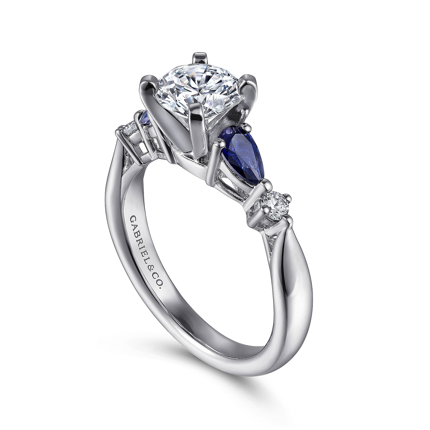 Gabriel & Co. 'Carrie' Diamond & Sapphire Engagement Ring Mounting