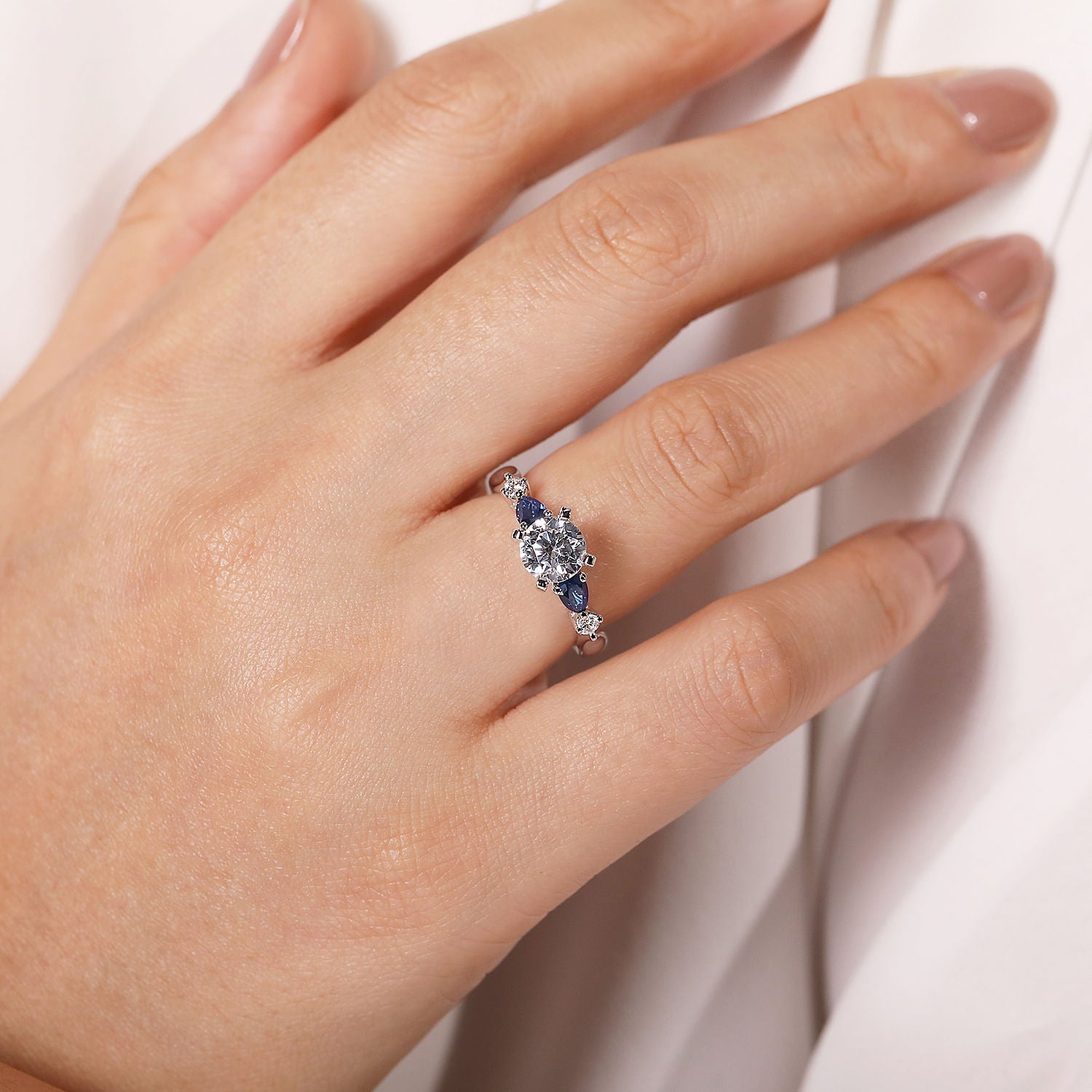 Gabriel & Co. 'Carrie' Diamond & Sapphire Engagement Ring Mounting