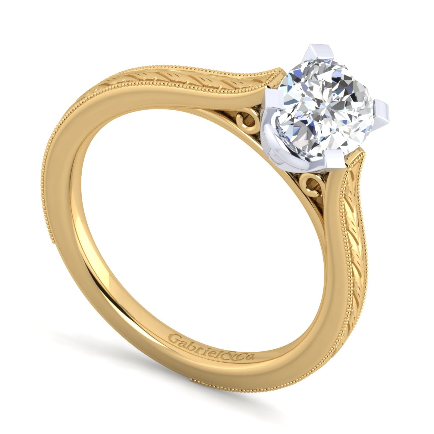 Gabriel & Co. Oval Victorian-Inspired Solitaire Engagement Ring