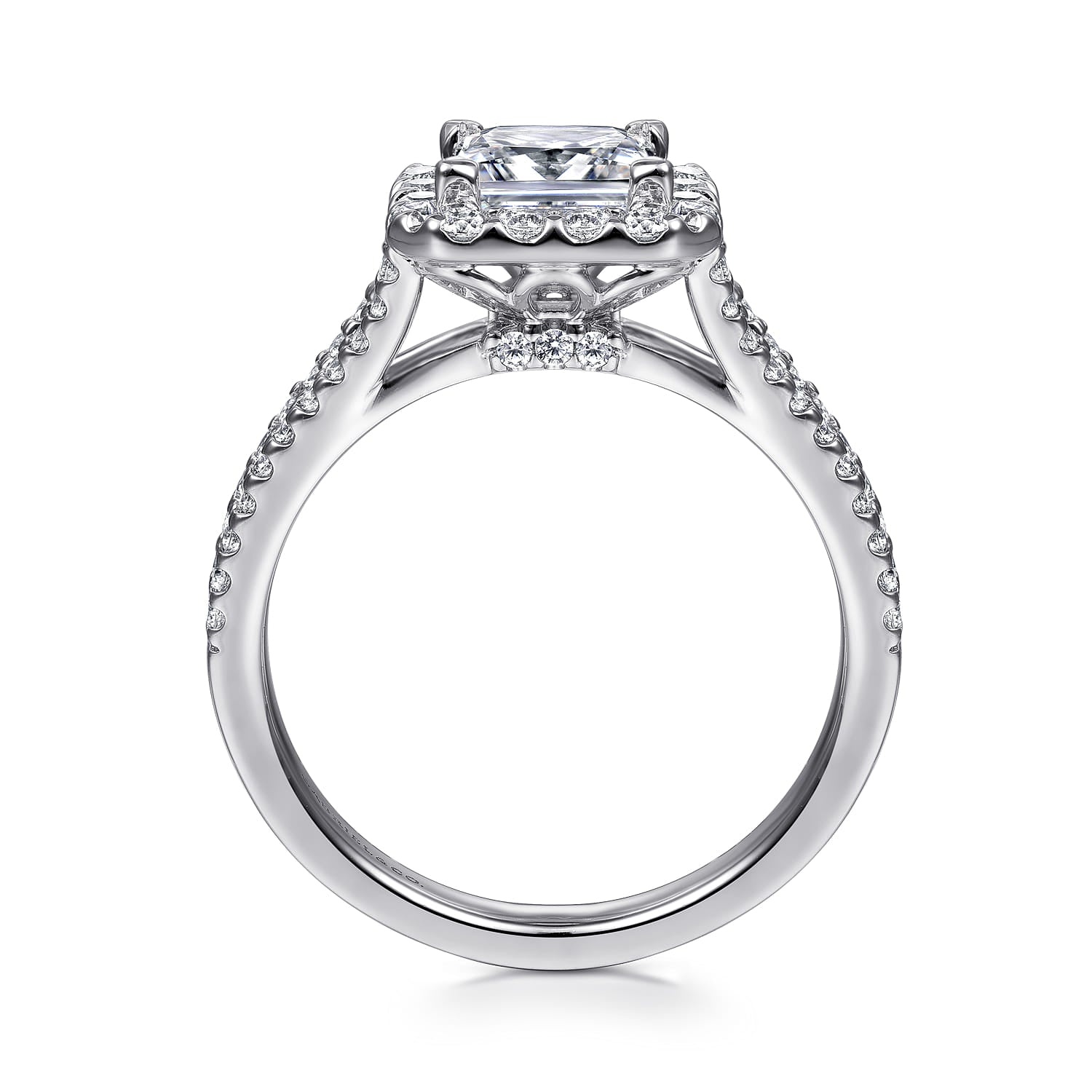 Gabriel & Co. Halo Split Shank Engagement Ring