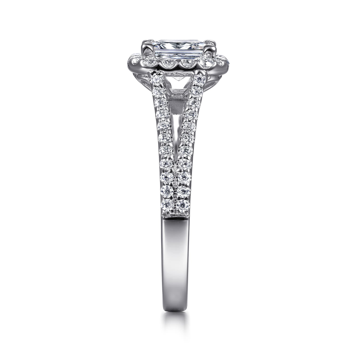 Gabriel & Co. Halo Split Shank Engagement Ring