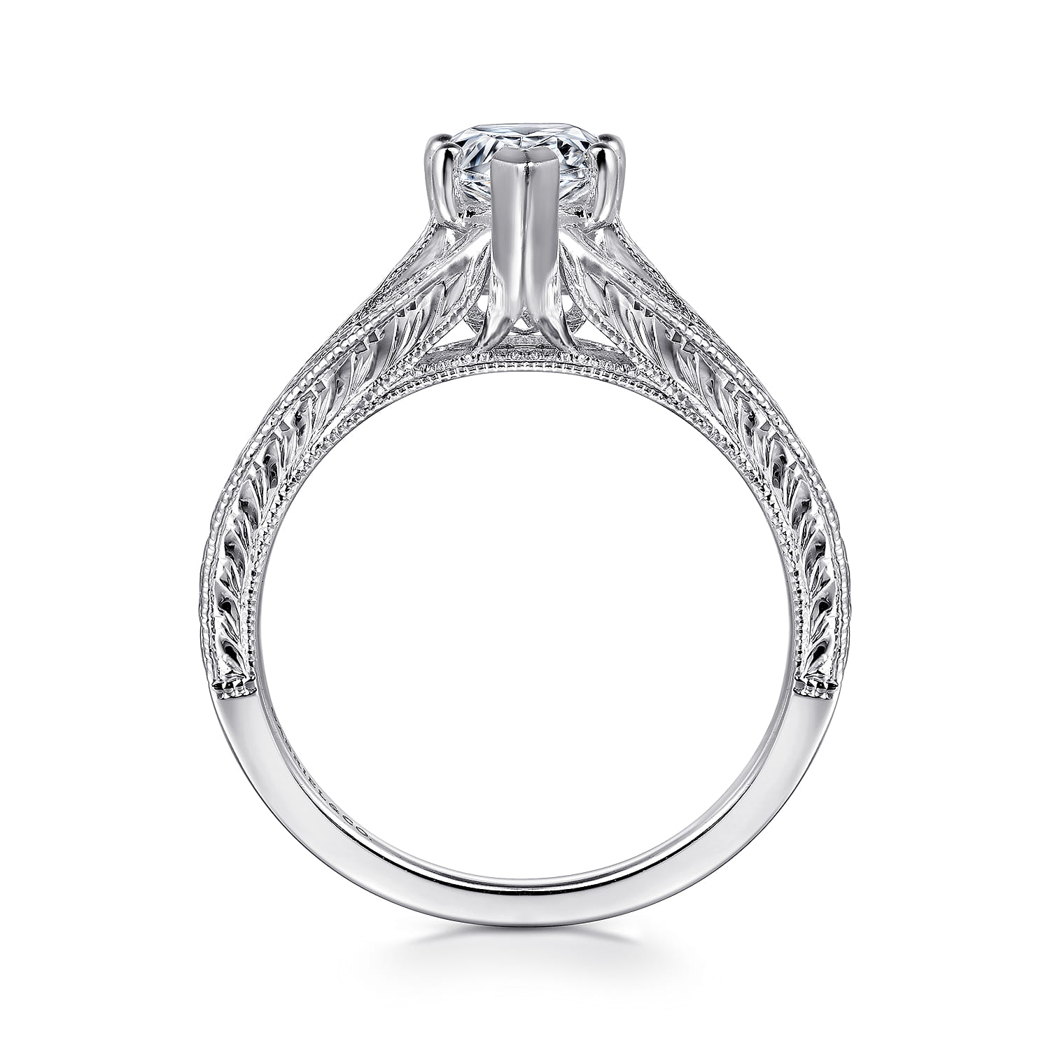 Gabriel & Co. Vintage Inspired Pear Solitaire Engagement Ring