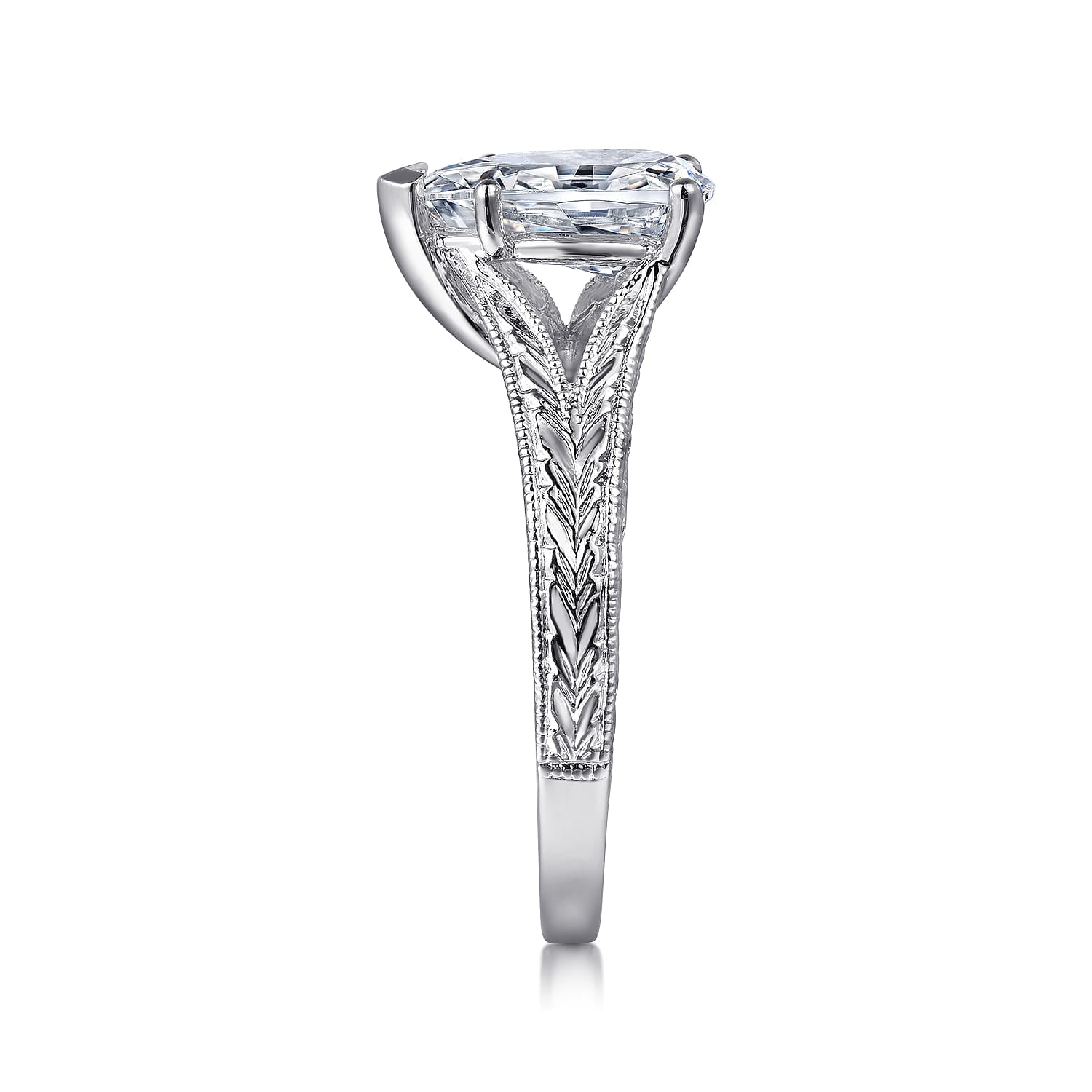 Gabriel & Co. Vintage Inspired Pear Solitaire Engagement Ring