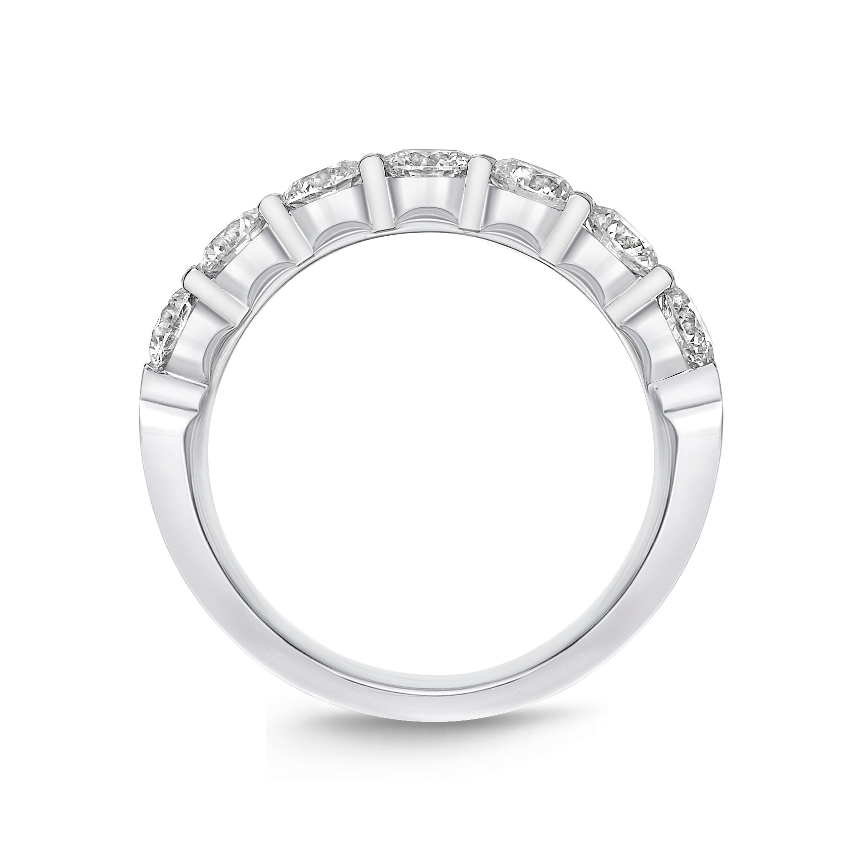Memoire Petite Prong 7 Stone Diamond Band