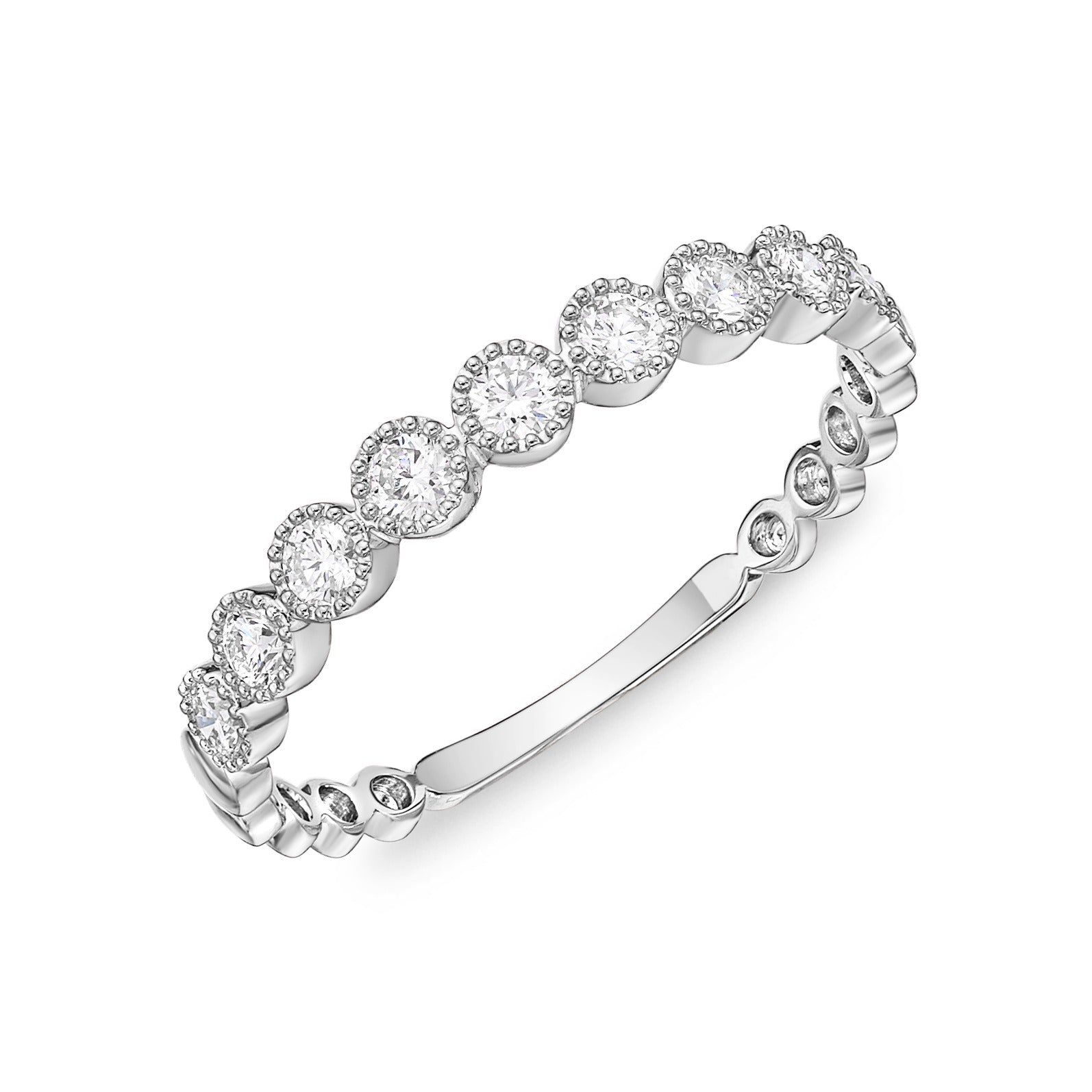 Memoire Vintage Bezel Stackable Diamond Band