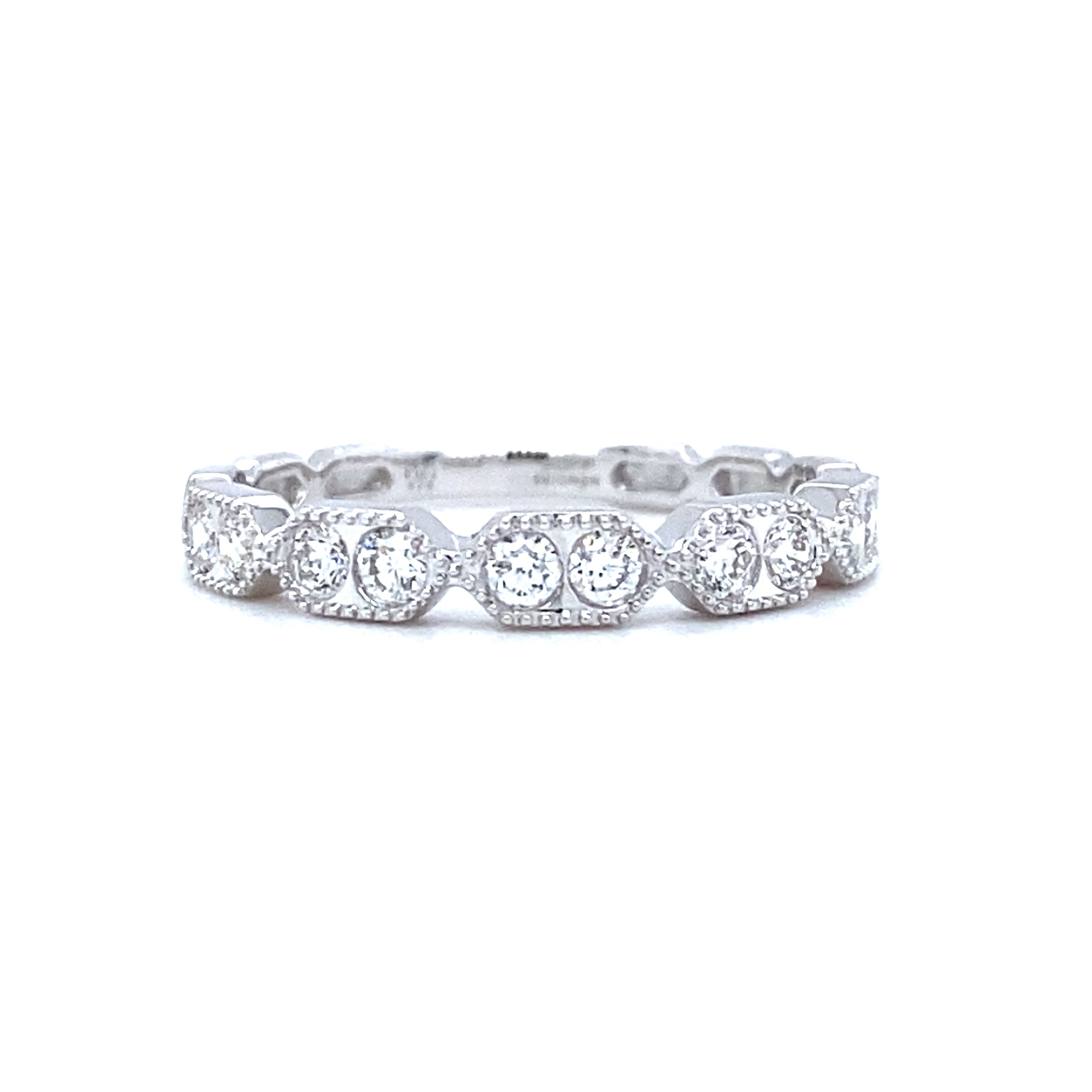 Memoire Vintage Hexagon Stackable Diamond Band