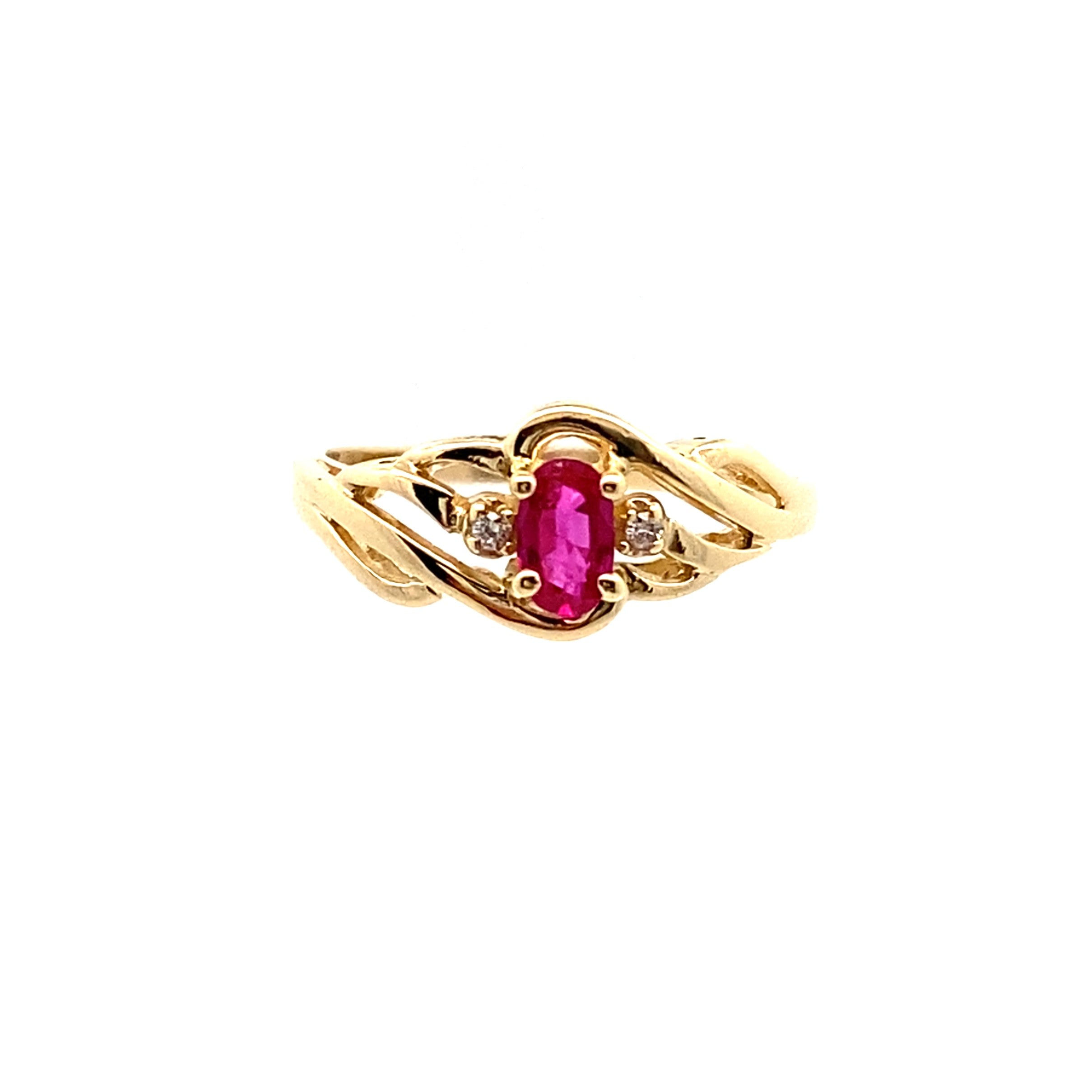 Oval Ruby and Diamond Ring