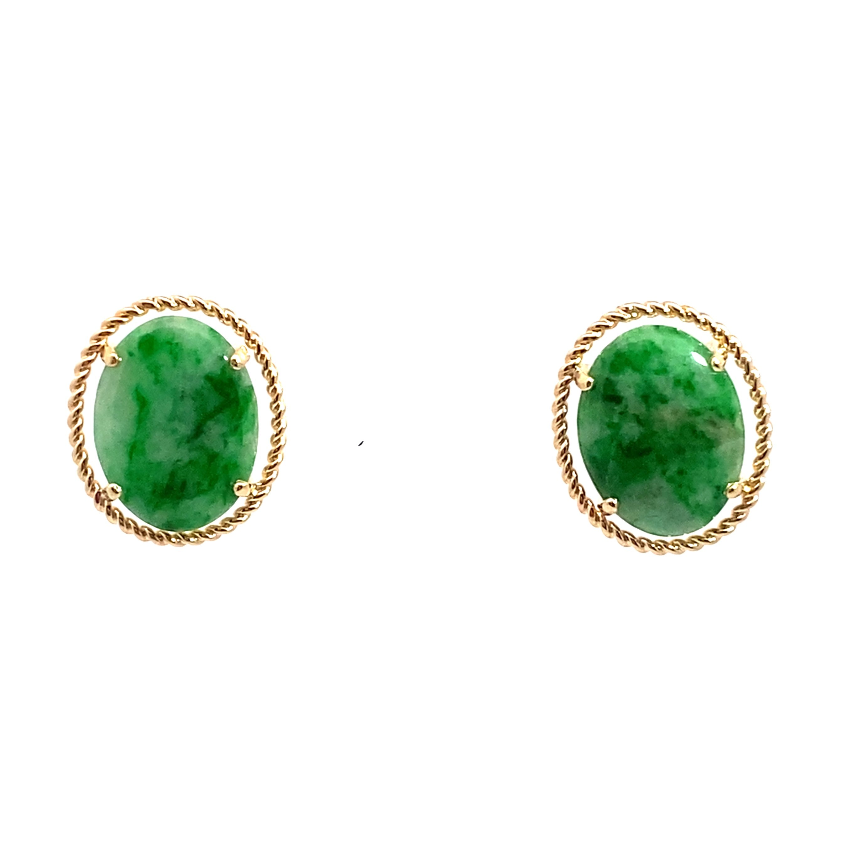 Oval Jade Earrings