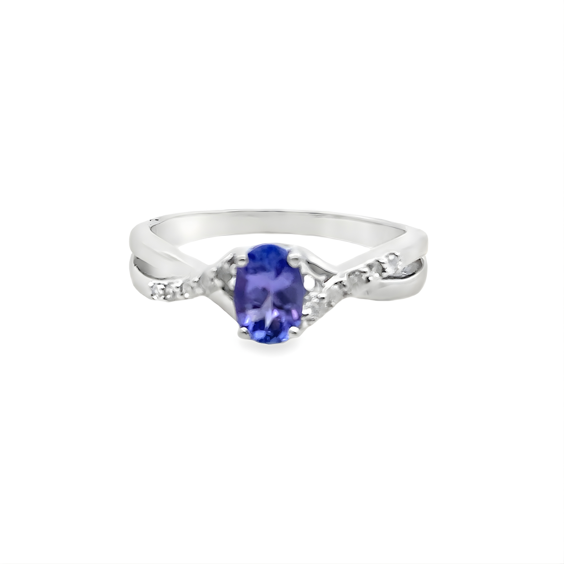 Tanzanite and Diamond Twist Ring