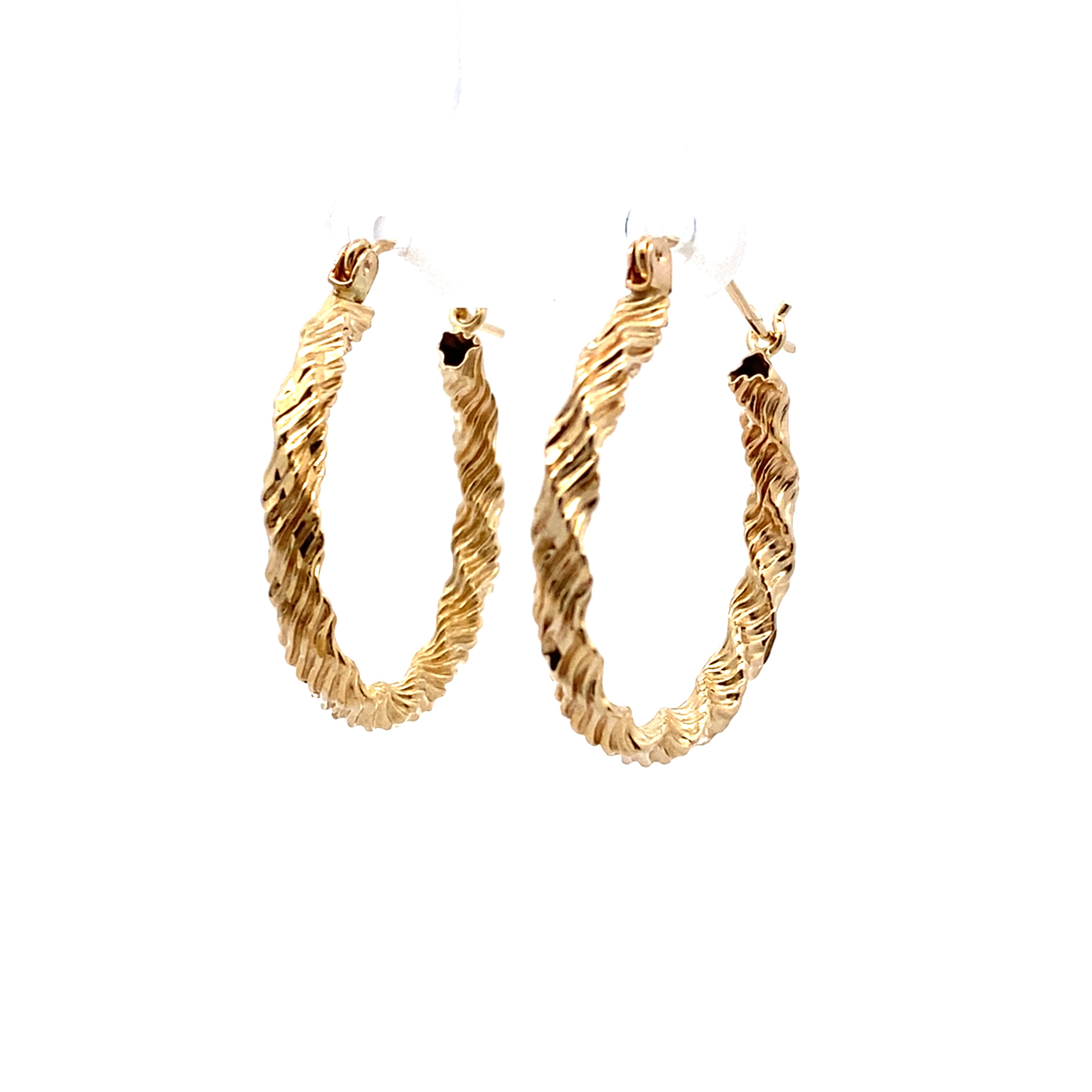 Textured Gold Hoop Earrings