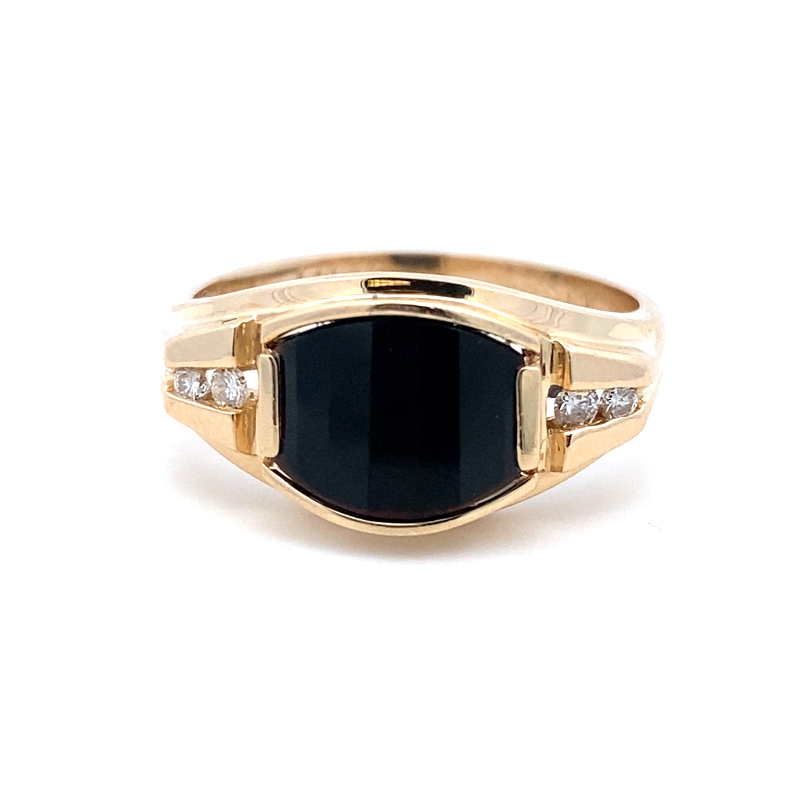 Onyx and Diamond Ring