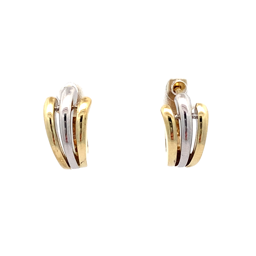 Two Tone Gold Hoop Earrings