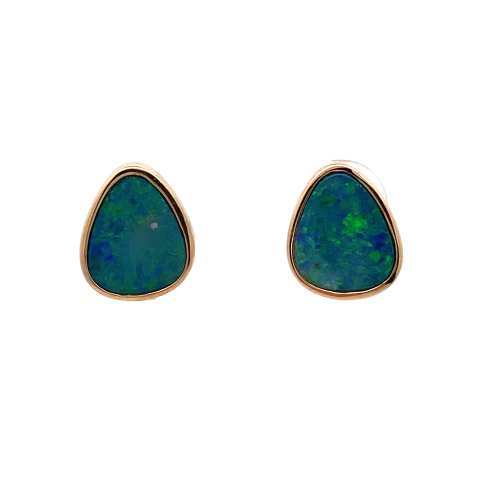 Freeform Australian Opal Stud Earrings