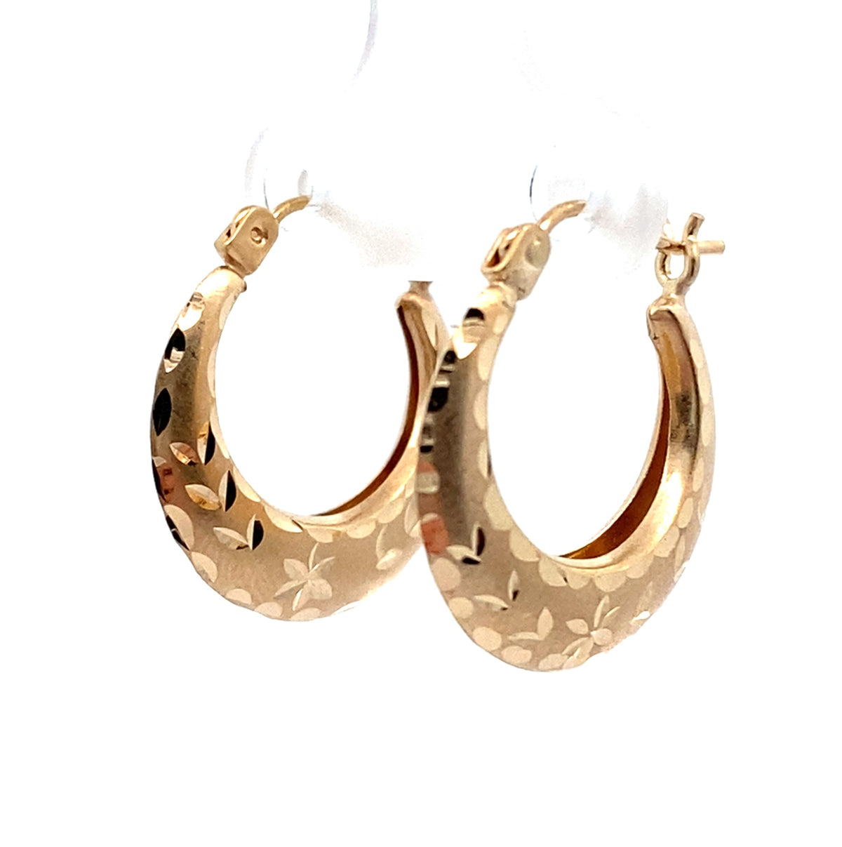 Gold Pattern Hoop Earrings