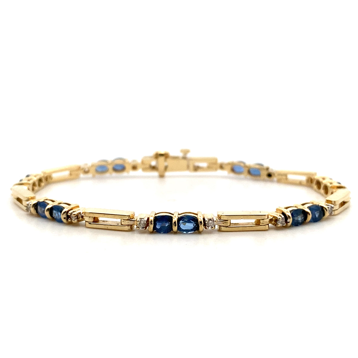 Oval Sapphire and Diamond Bracelet