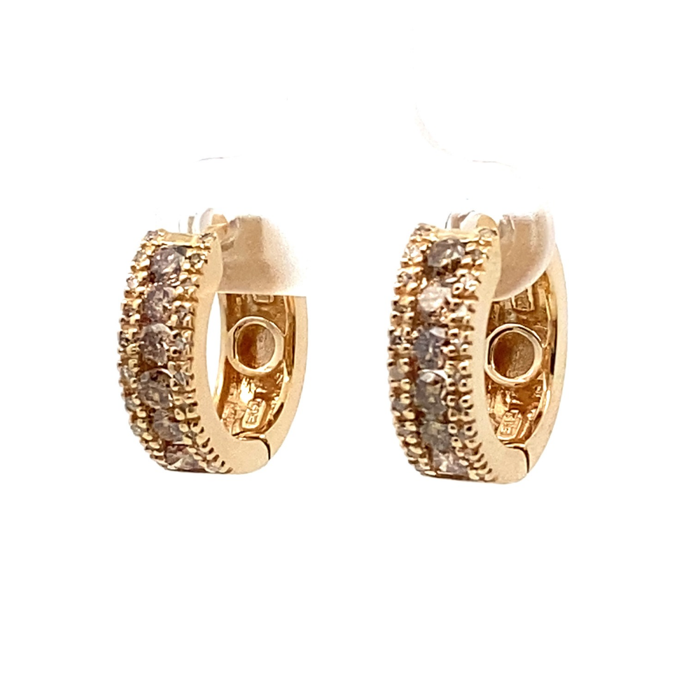 Triple Row Champagne Diamond Earrings