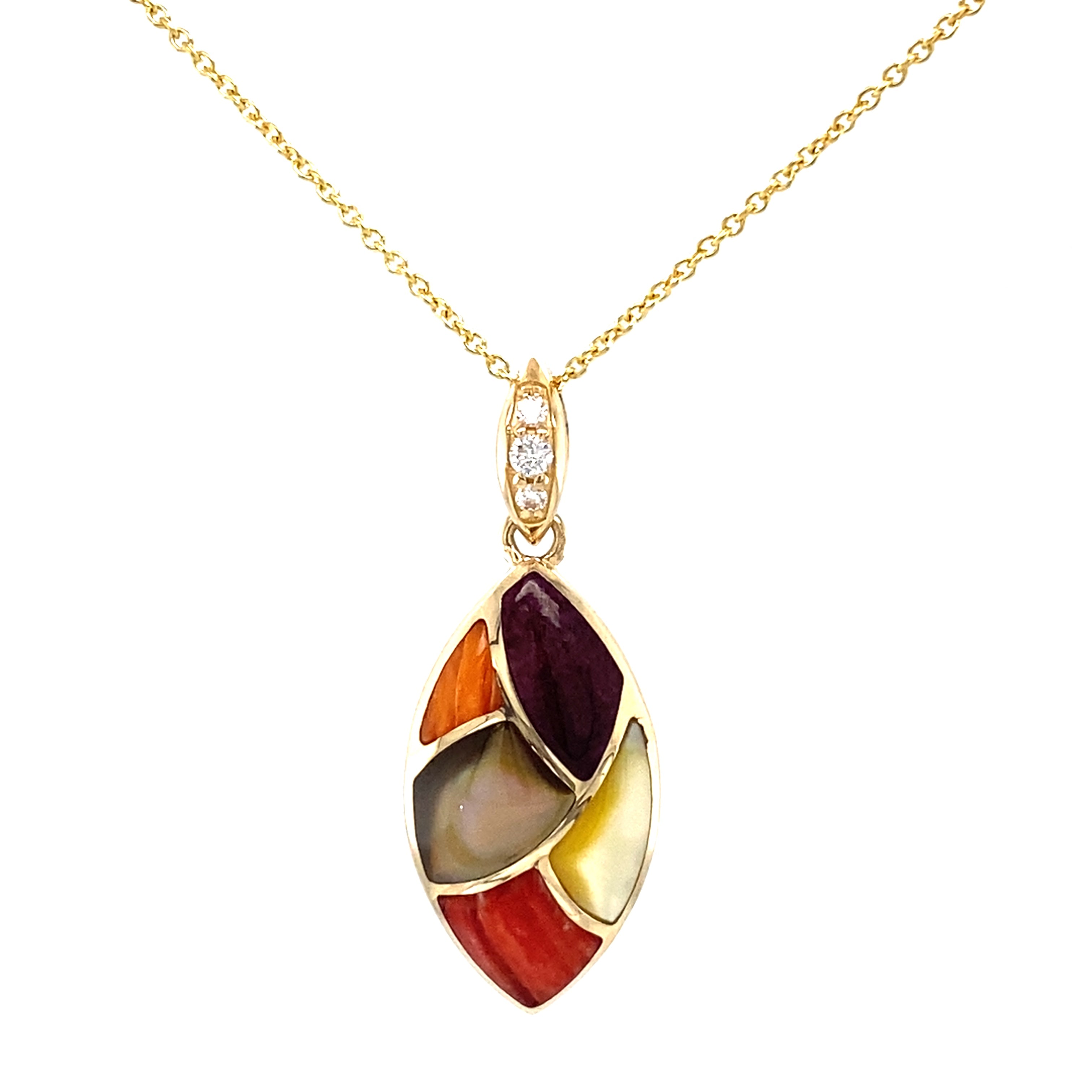 Kabana Mixed Spiny Oyster & Mother Of Pearl Pendant