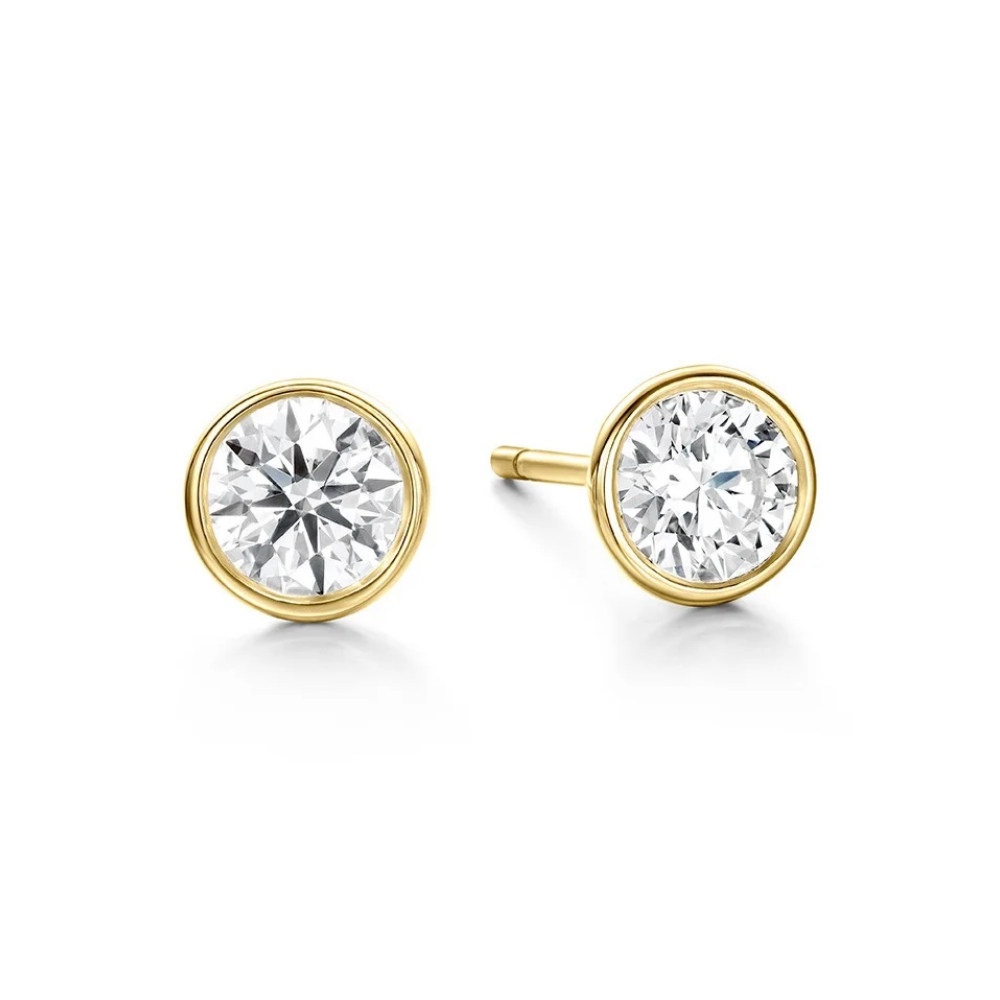 Hearts On Fire Classic Bezel 0.22 Carat Diamond Stud Earrings