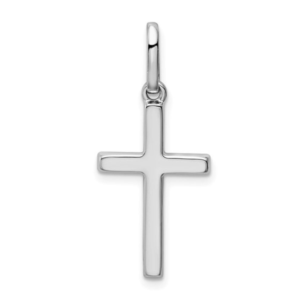 White Gold Hollow Cross Pendant